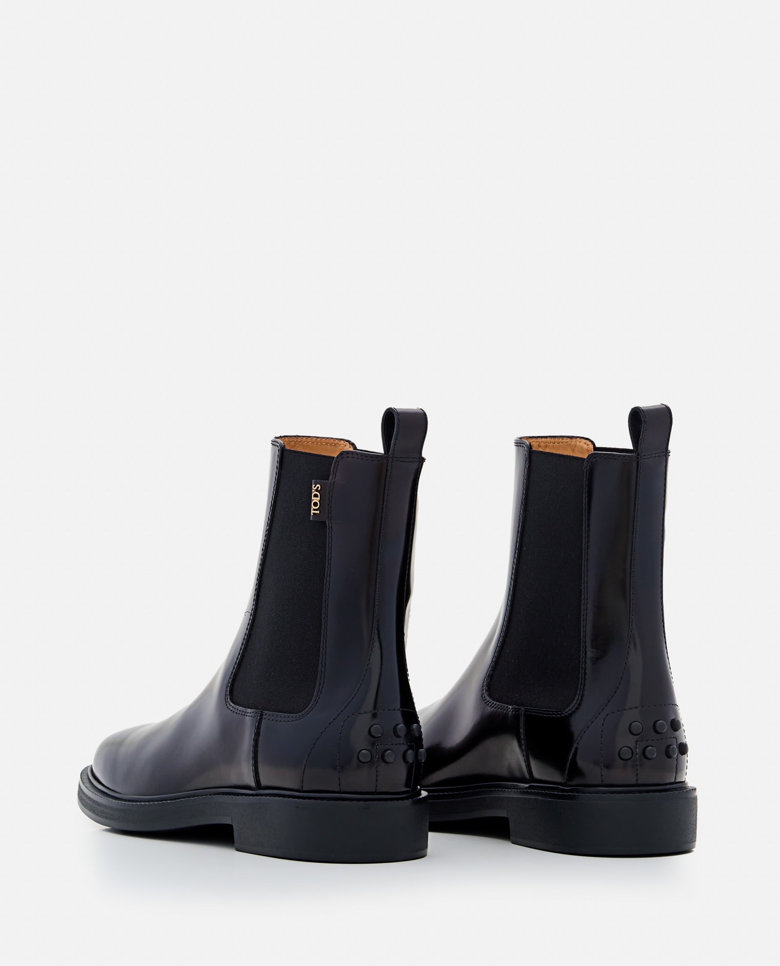 Shop Tod's Leather Chelsea Boots Tods In Black