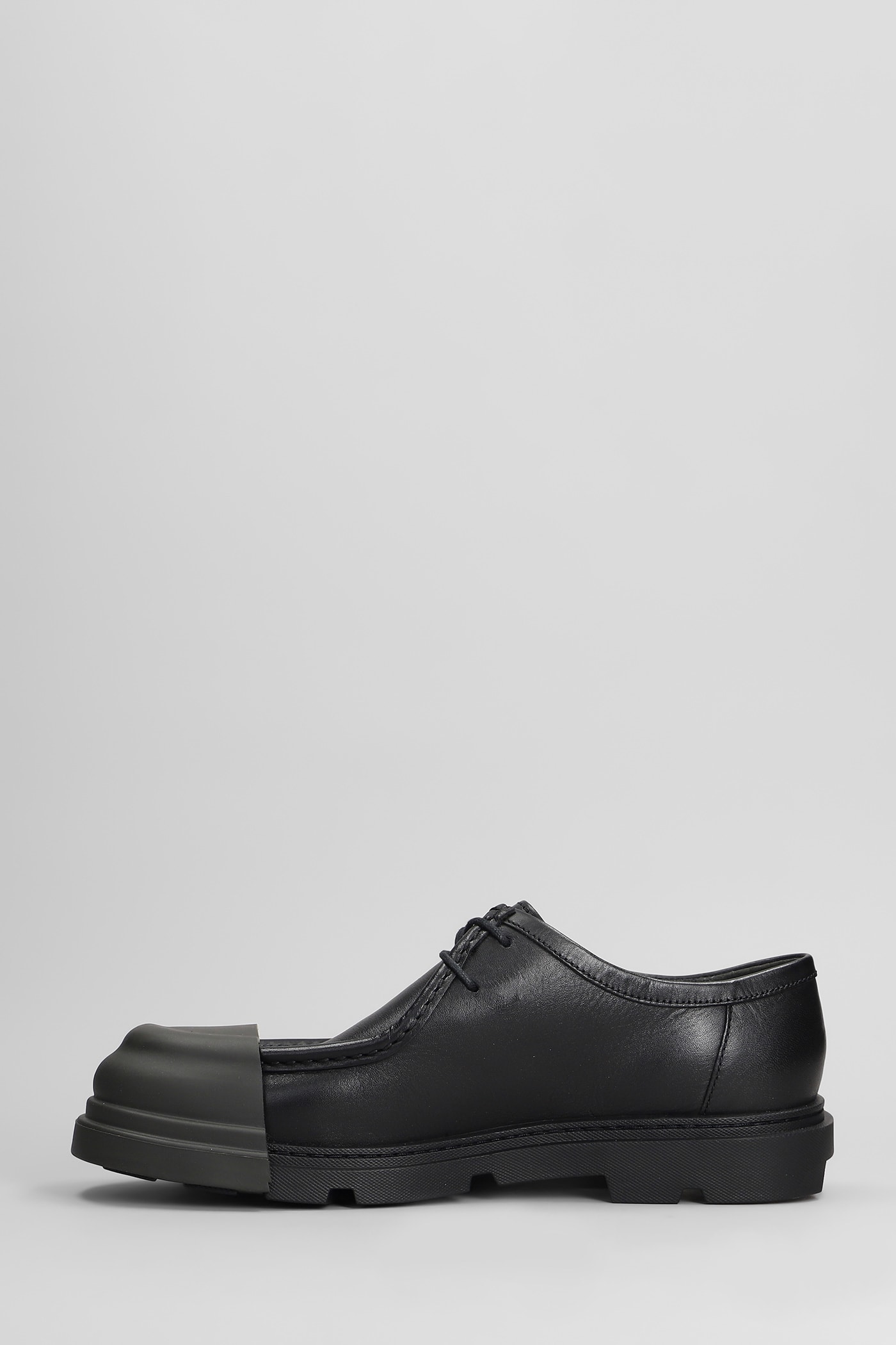 Camper Junction Lace Up Shoes In Black Leather