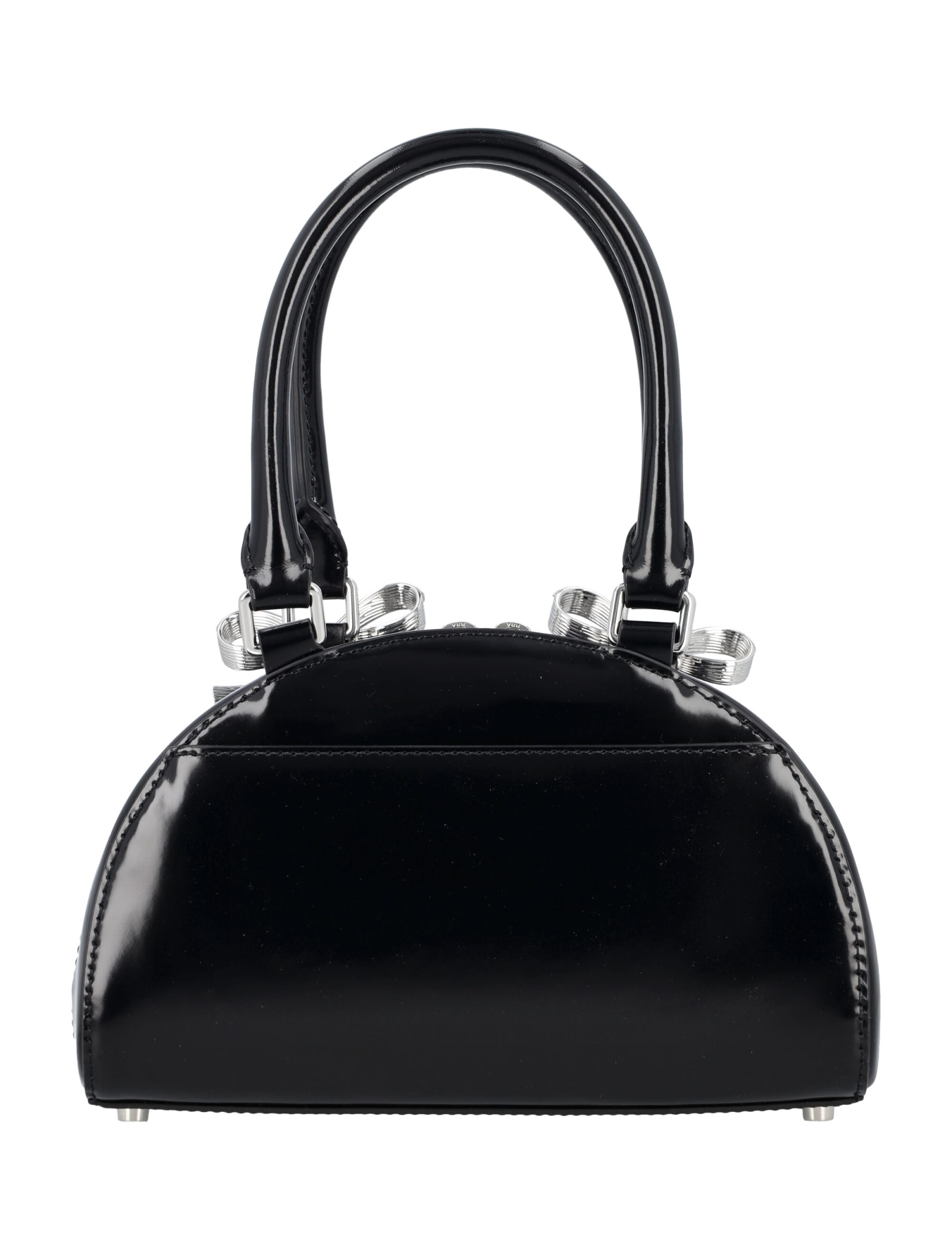 Shop Self-portrait Curved Mini Tote In Black