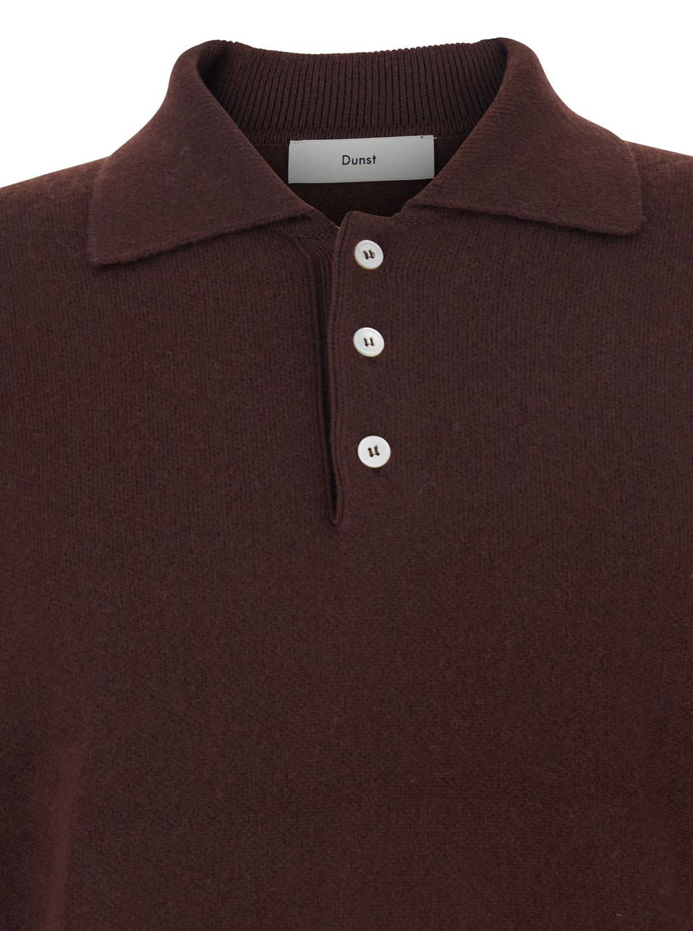 Dunst Unisex Cashmere Collared Sweater In Brown