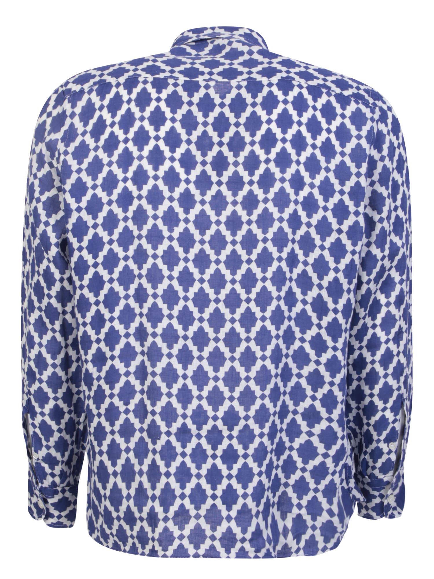 Shop Peninsula Swimwear Bolgheri Linen Multicolor Shirt In Blue