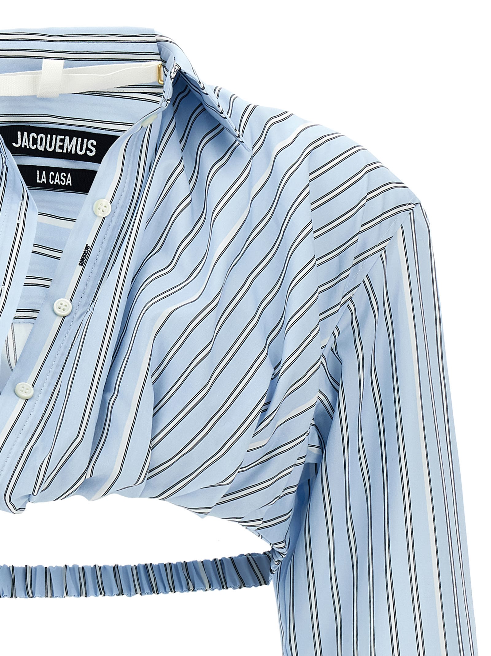 Shop Jacquemus La Chemise Bahia Courte Shirt In Light Blue