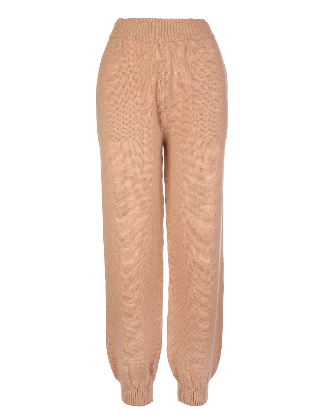MSGM Woman Camel Joggers In Wool And Cashmere