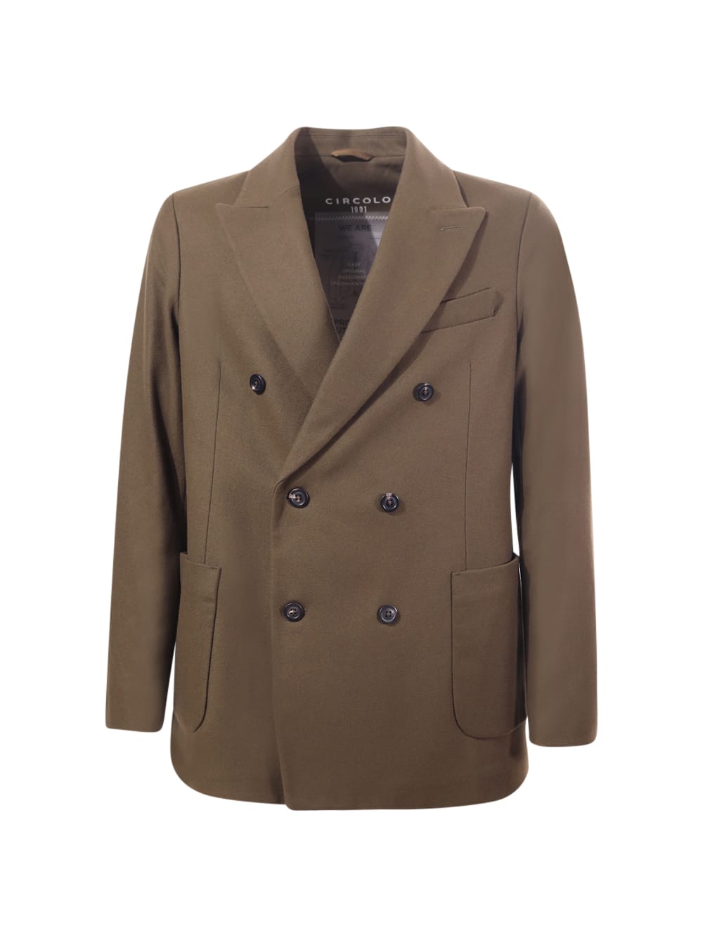 Shop Circolo 1901 Double-breasted Circolo Jacket In Marrone Chiaro