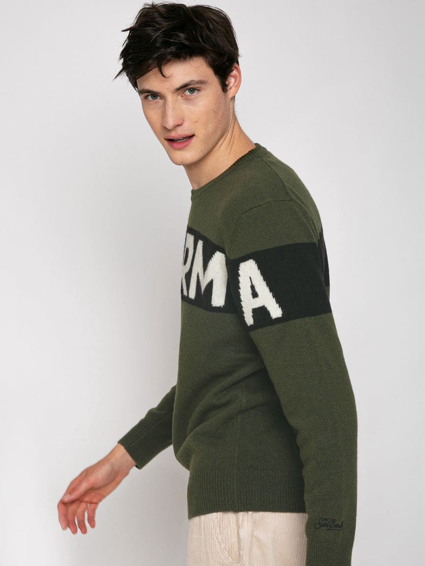 Shop Mc2 Saint Barth Courma Blended Cashmere Man Sweater In Green