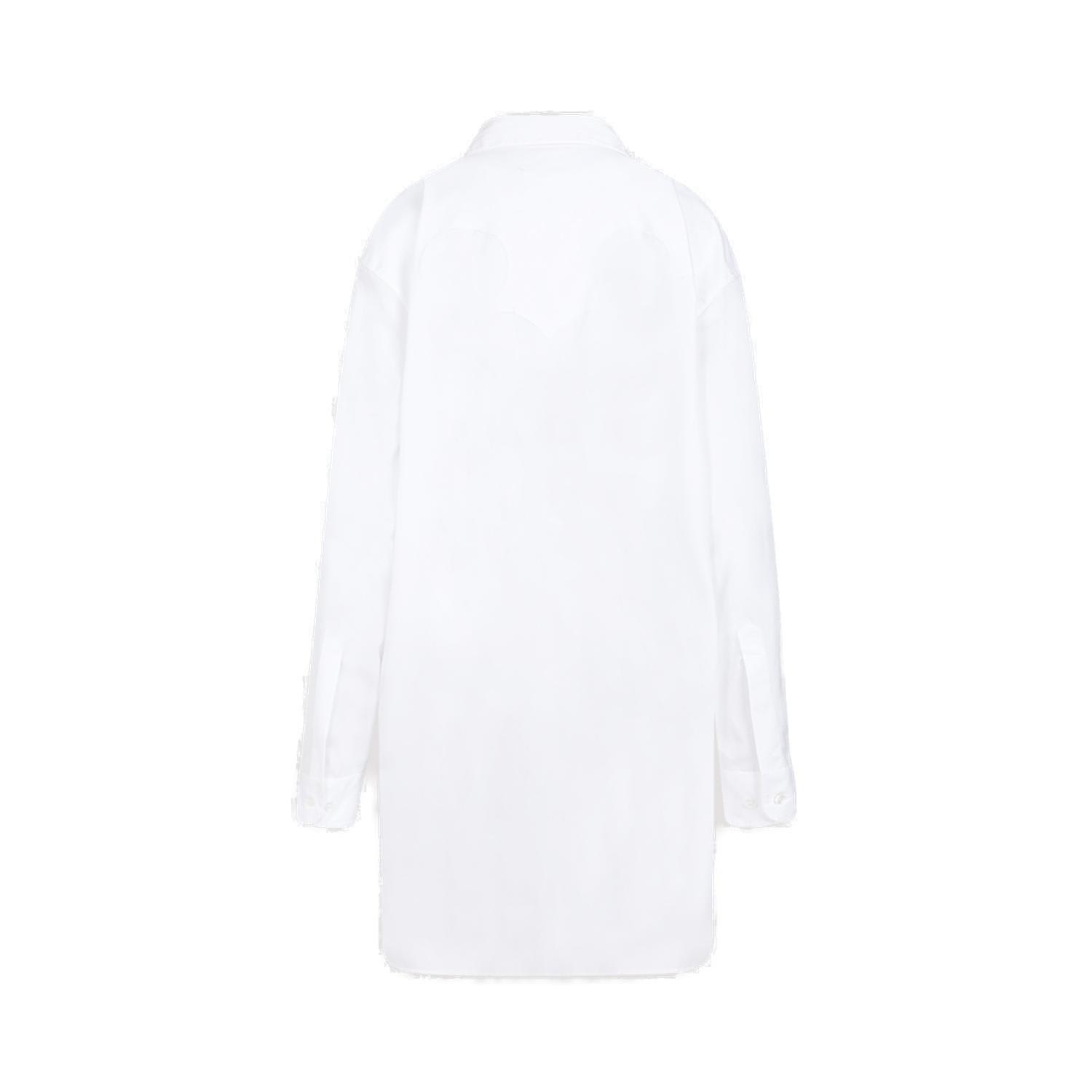 Shop Maison Margiela Button-up Mini Shirt Dress In White