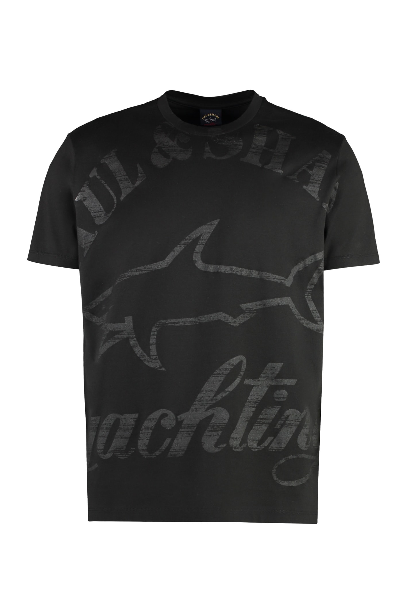 Paul&amp;shark Logo Cotton T-shirt In Black