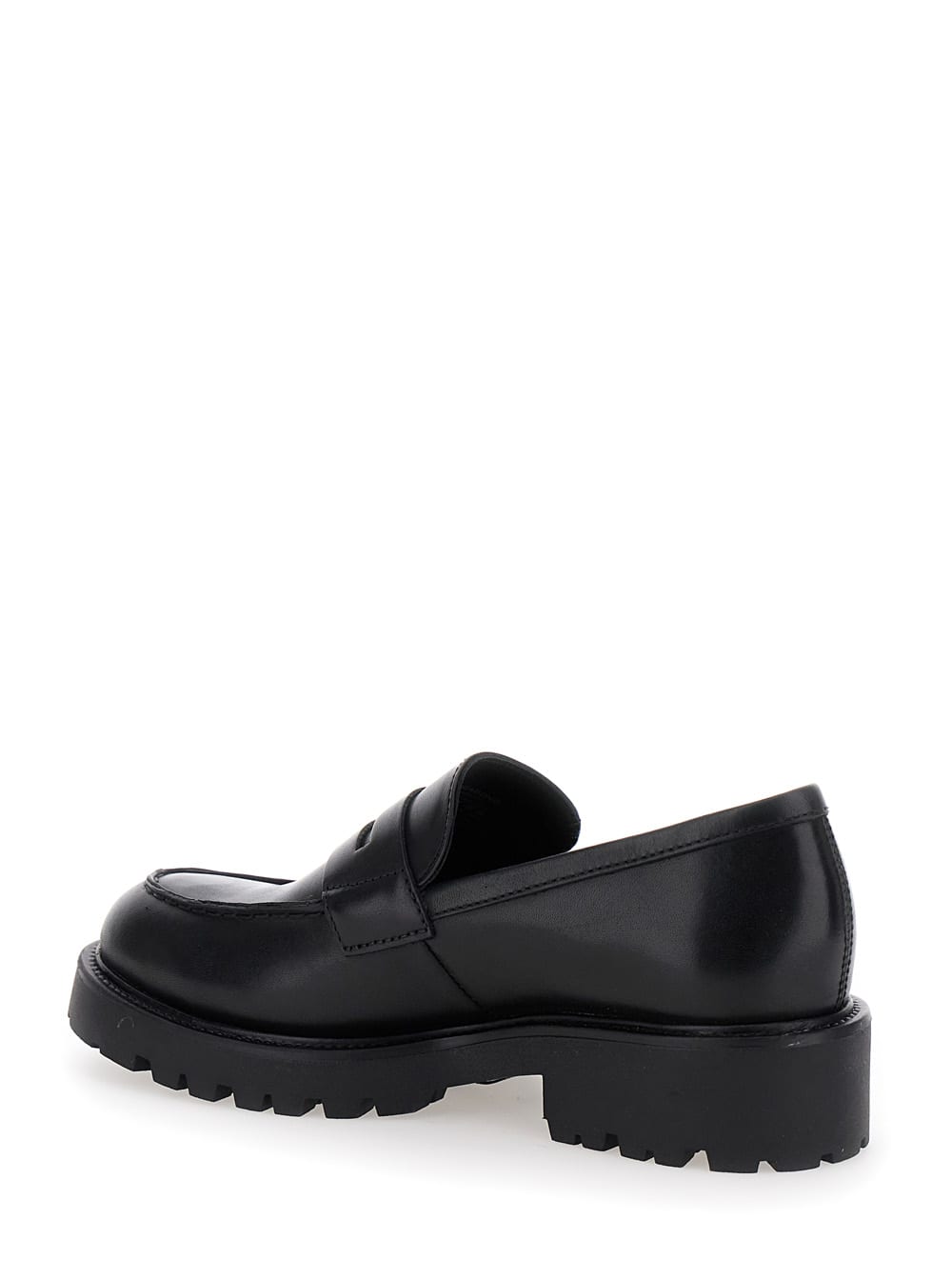 Vagabond Penny Leather Loafers In Black