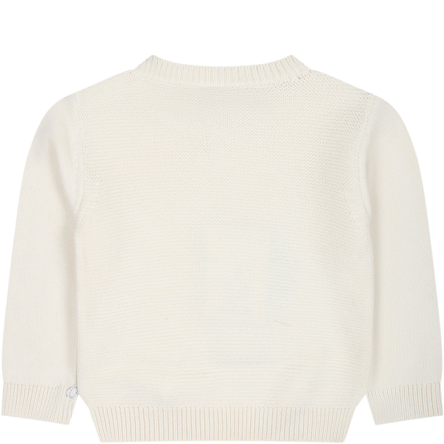Shop Stella Mccartney Ivory Sweater For Kids With Embroidered Star