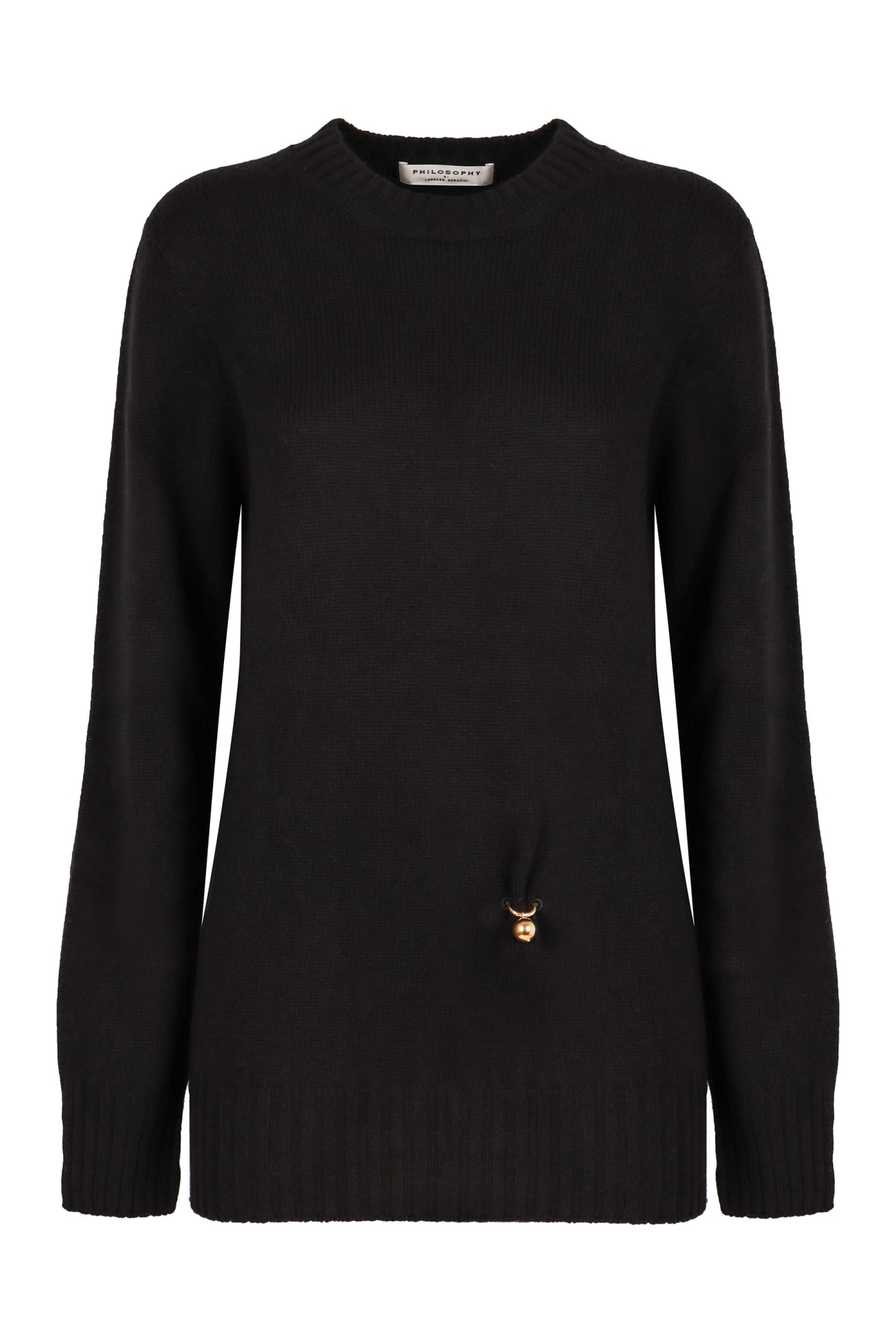 Shop Philosophy Di Lorenzo Serafini Wool And Cashmere Sweater In Nero