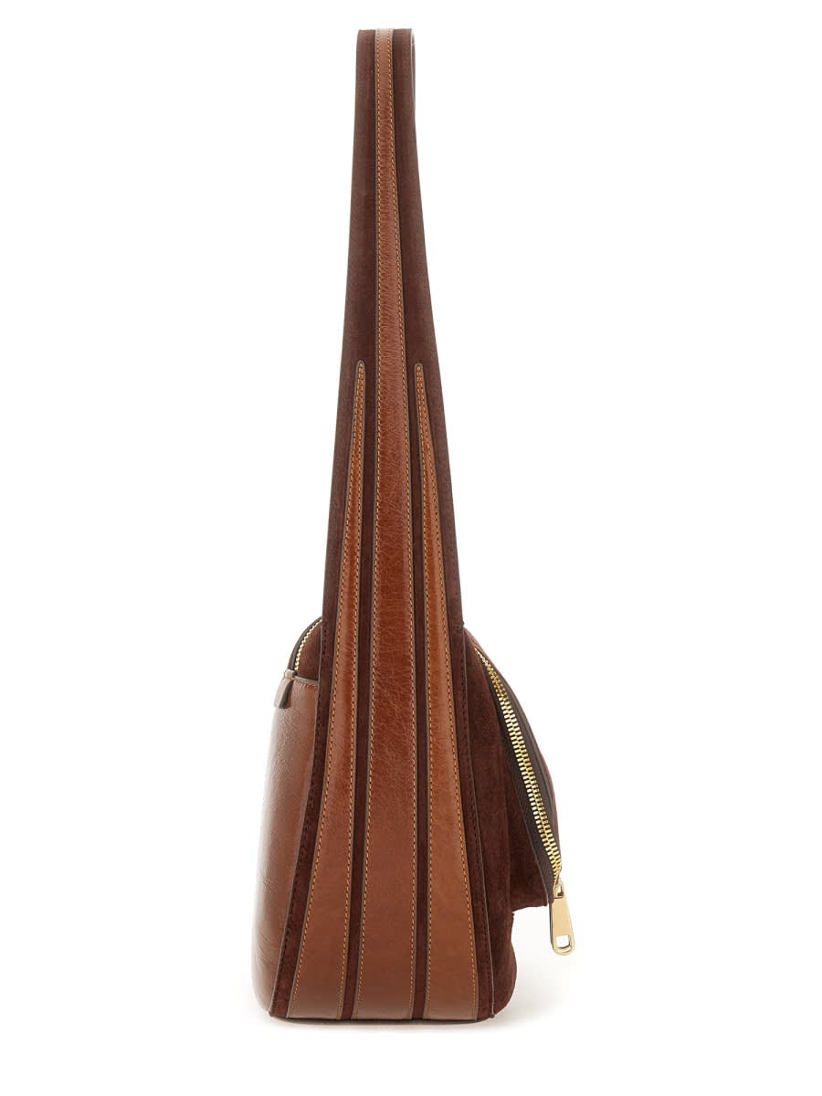 Anya Hindmarch Shoulder Bag With Adjustable Strap And Front Pocket In Brown