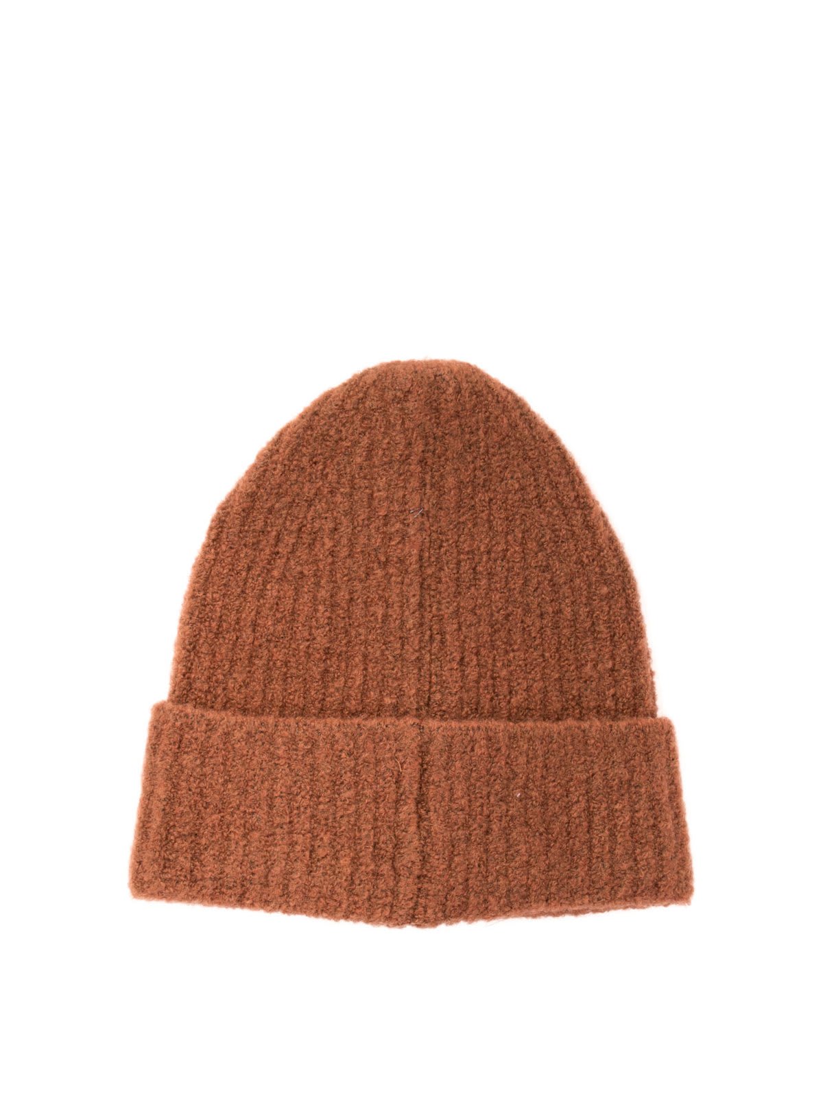 Autry Logo-patch Knitted Beanie In Rosso