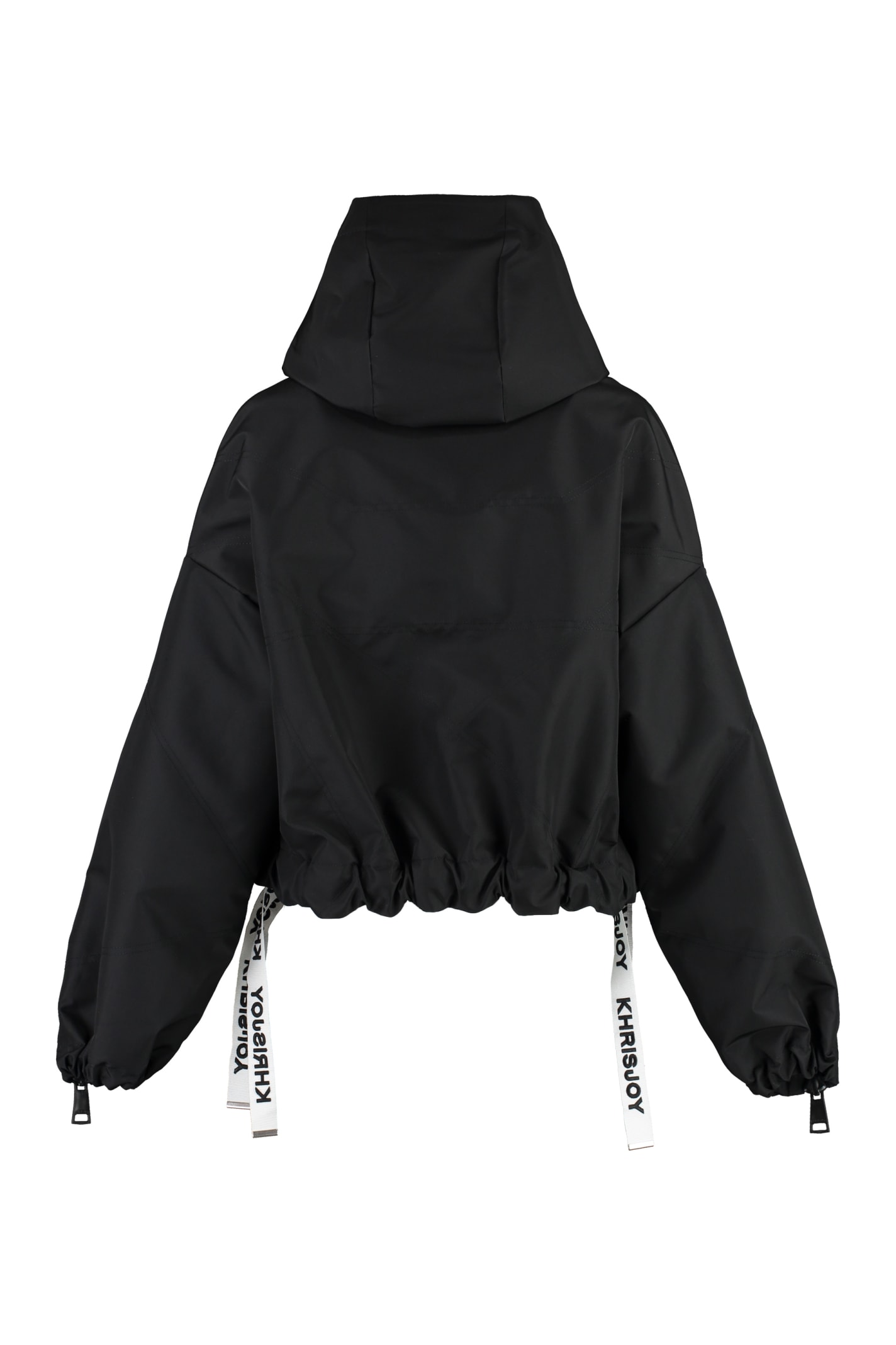 Khrisjoy logo strap hooded jacket - Black