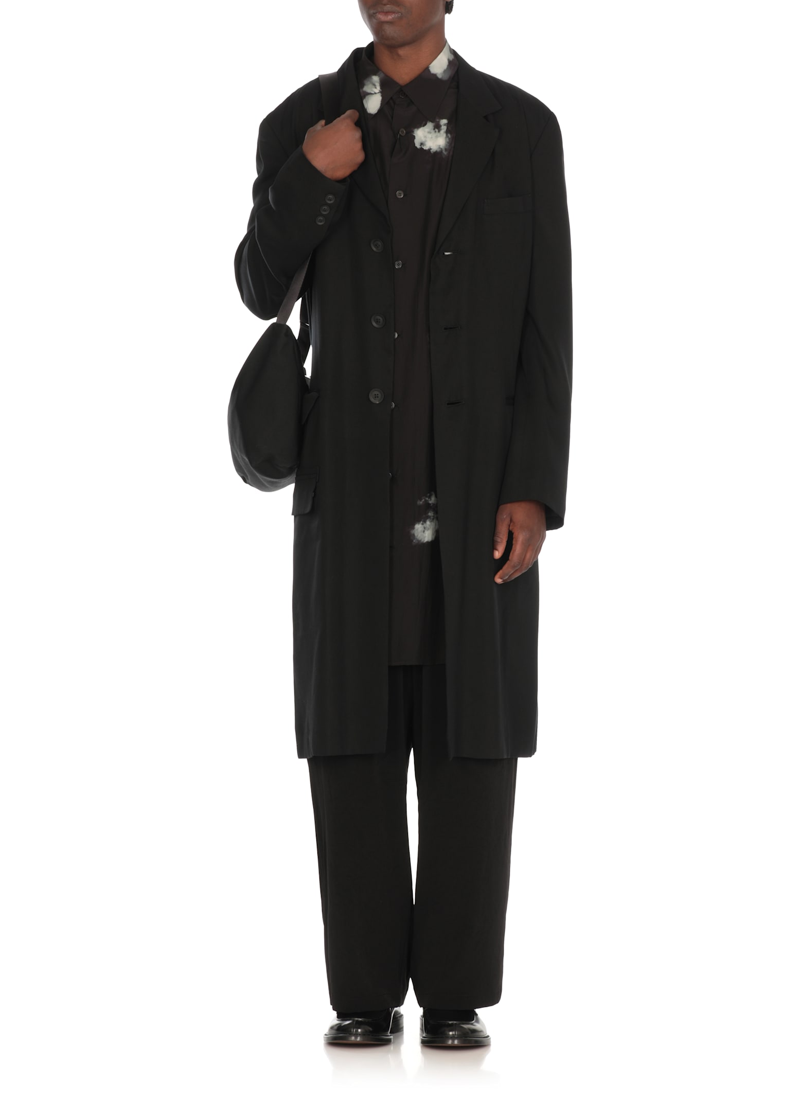 Yohji Yamamoto Cellulose Coat In Black