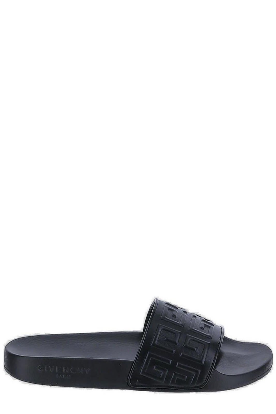 Shop Givenchy 4g Logo Embossed Slipon Sandals In Black