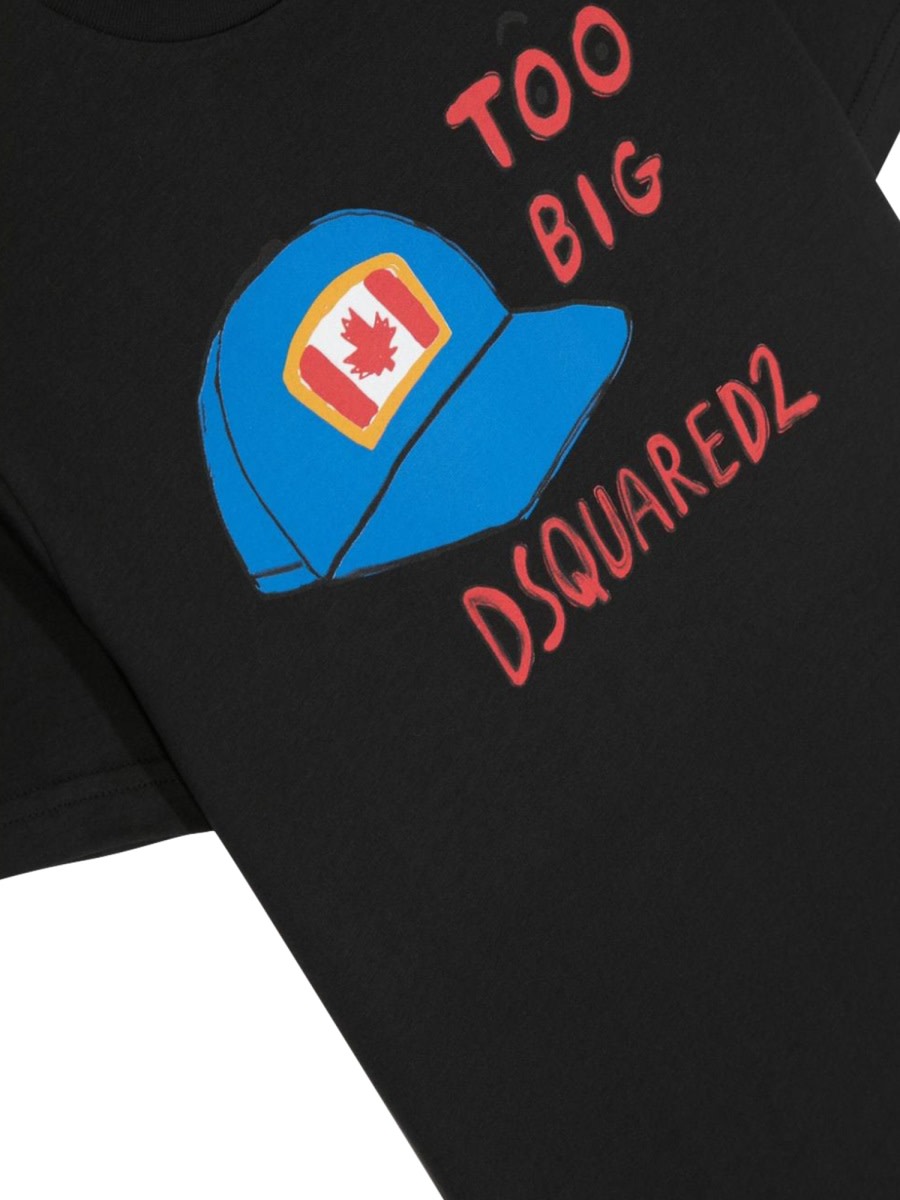 Dsquared2 Hat Print T-shirt In Black