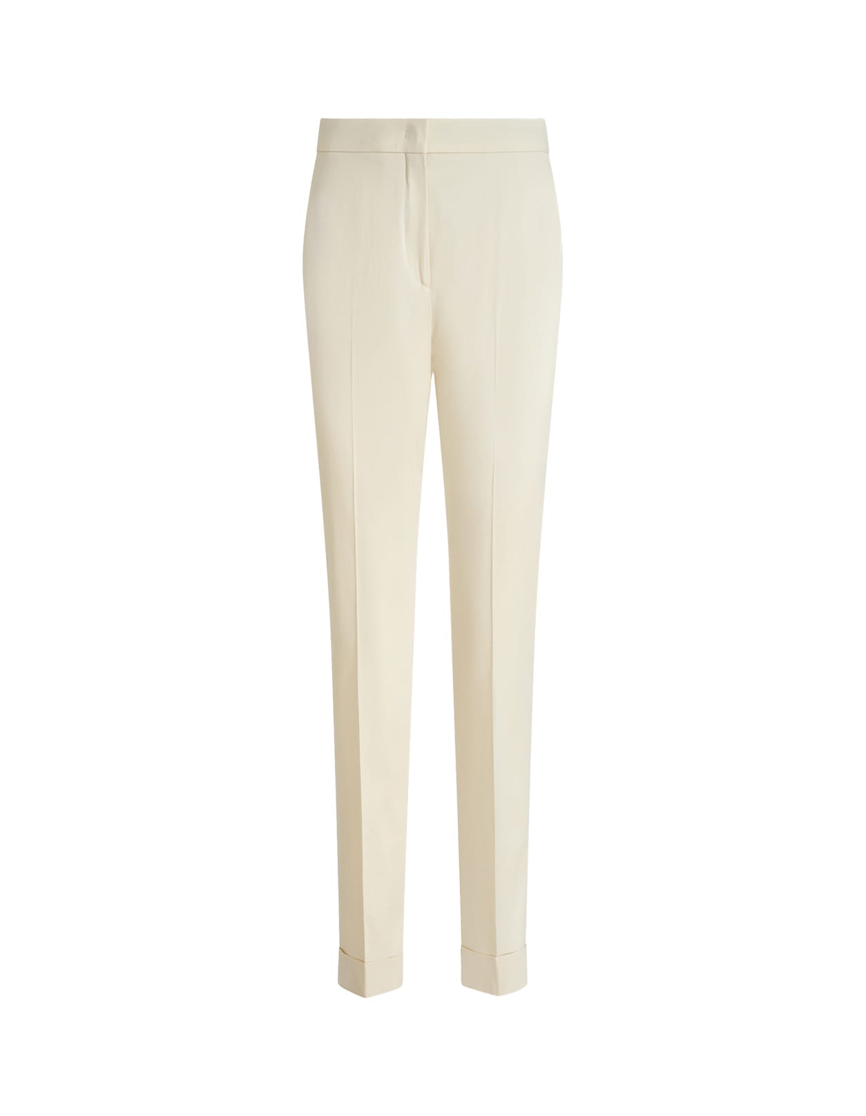 Shop Etro Cropped Stretch Trousers In White