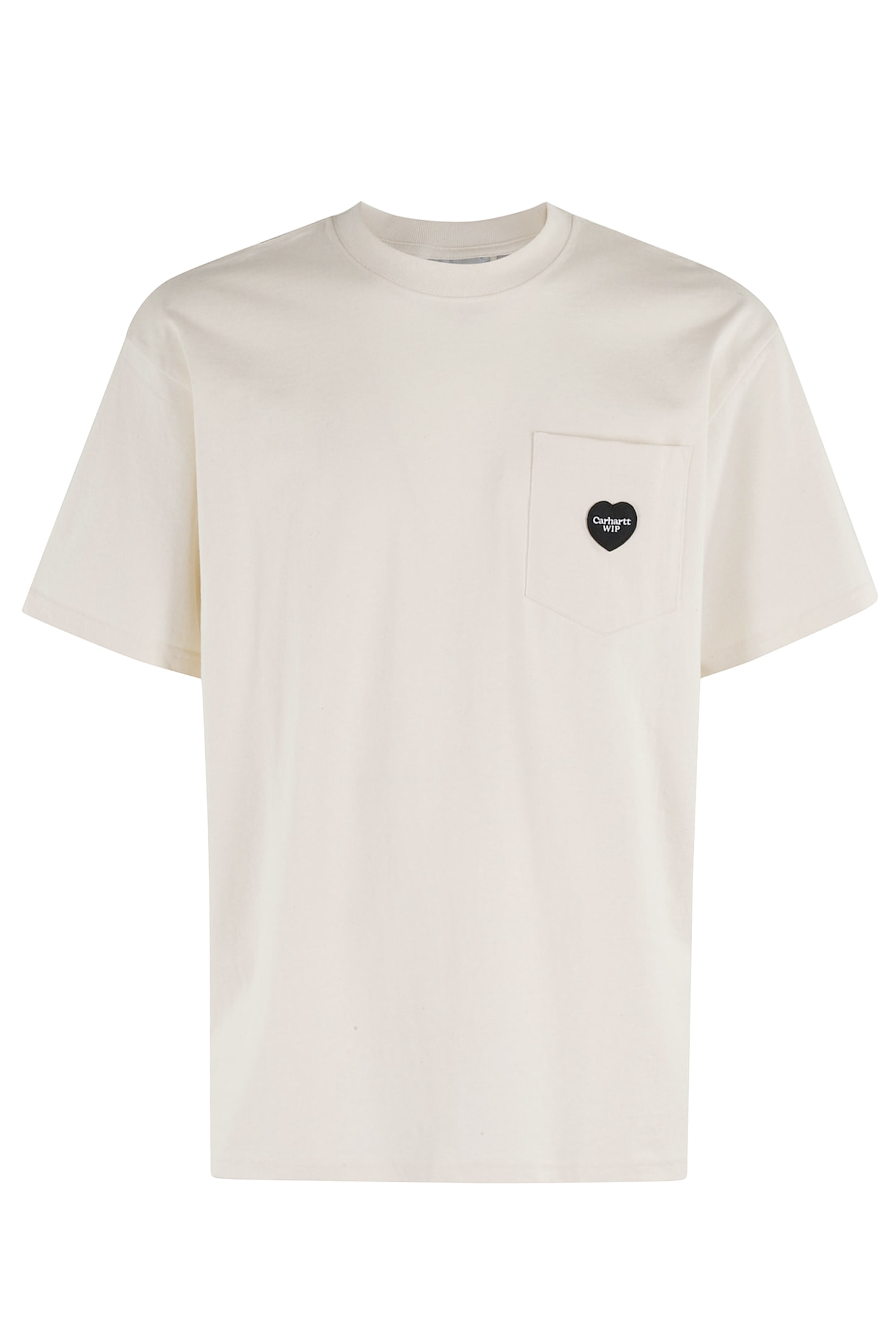 Carhartt T-shirt With Pocket And Heart Patch In Neutral
