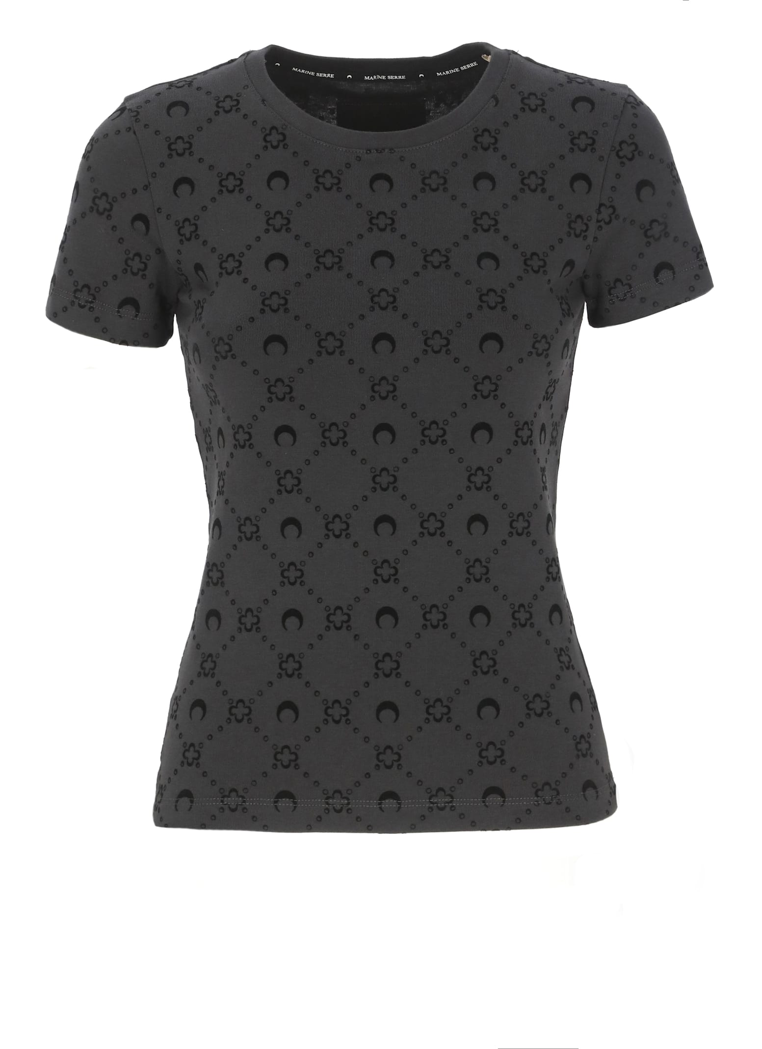 Marine Serre Moonogram T-shirt In Black