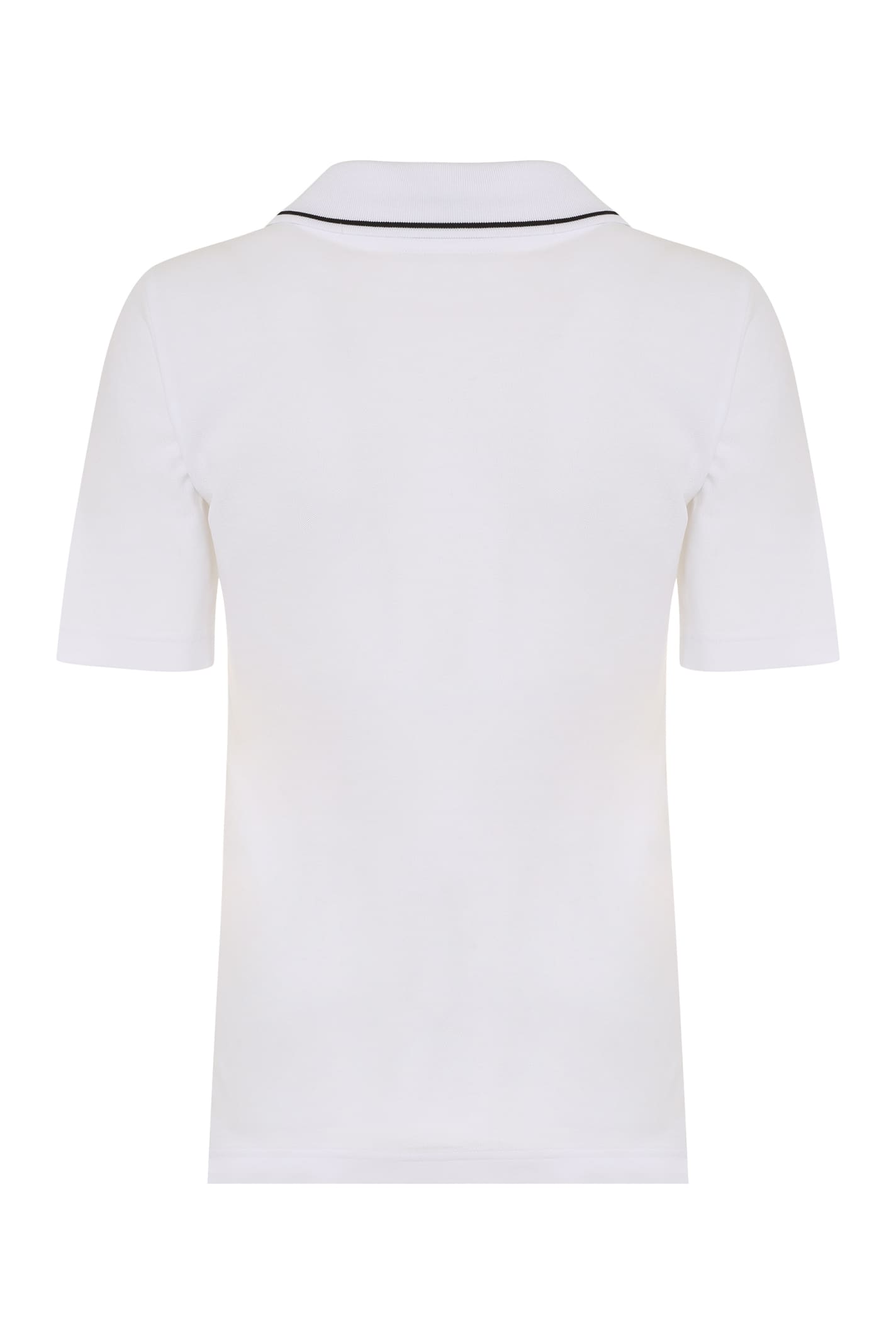 Shop Moncler Cotton-piqué Polo Shirt In White