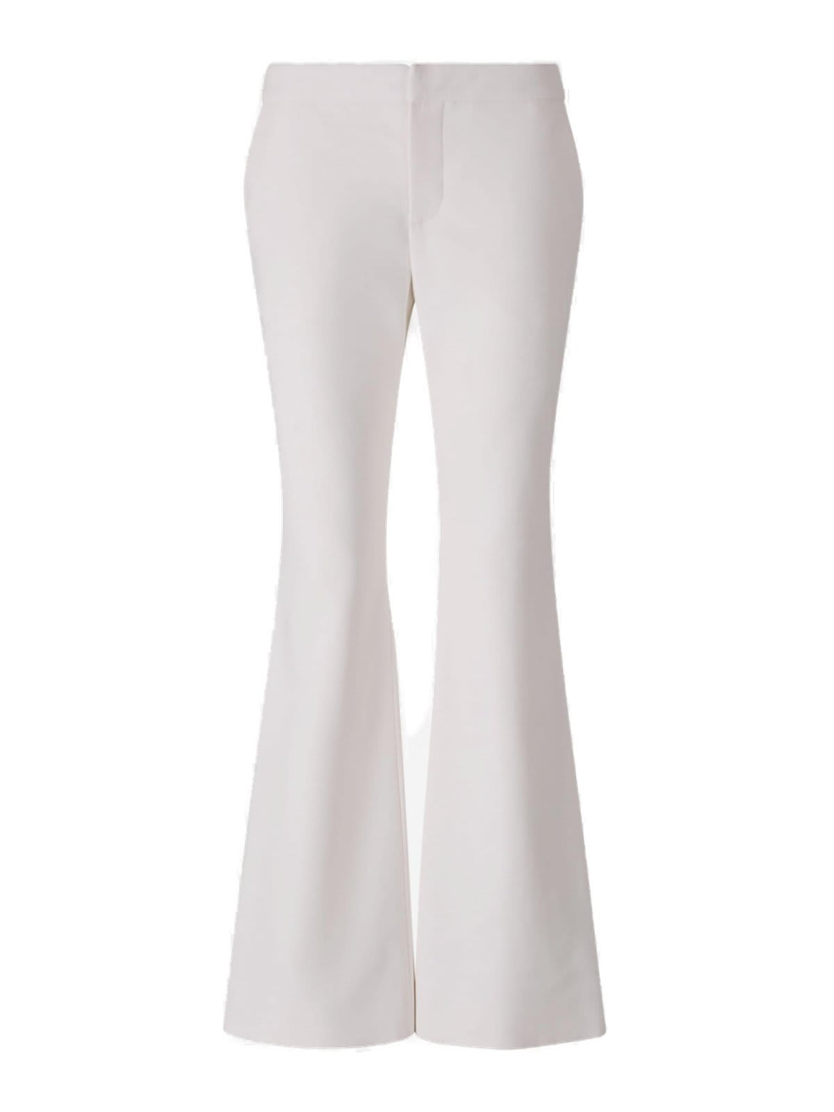 Shop Balmain High-waist Stretched Trousers In Neutrals