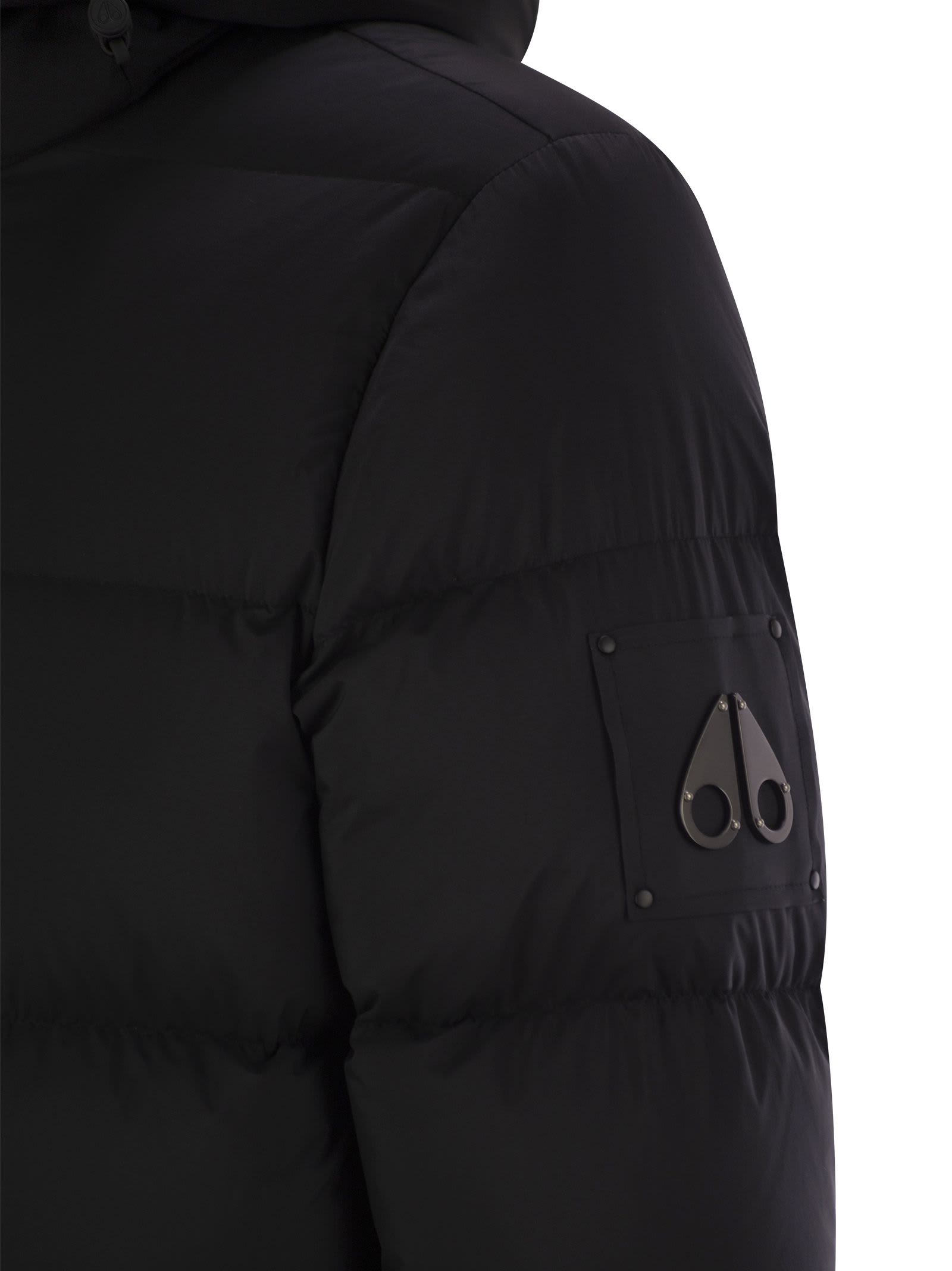 Shop Moose Knuckles Everest 3q - Hooded Down Jacket In Black