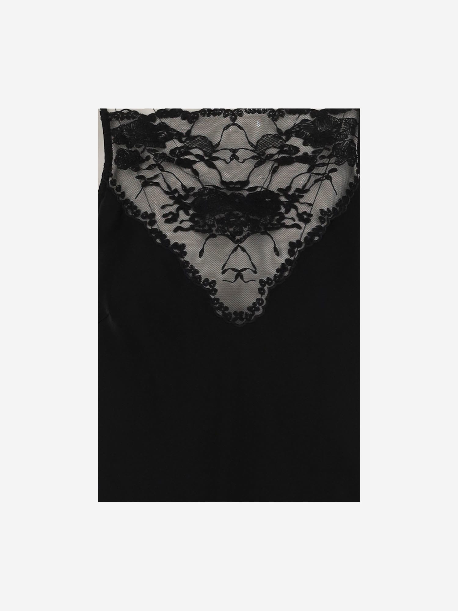 By Malene Birger Lace-trimmed Satin Top With Spaghetti Straps
