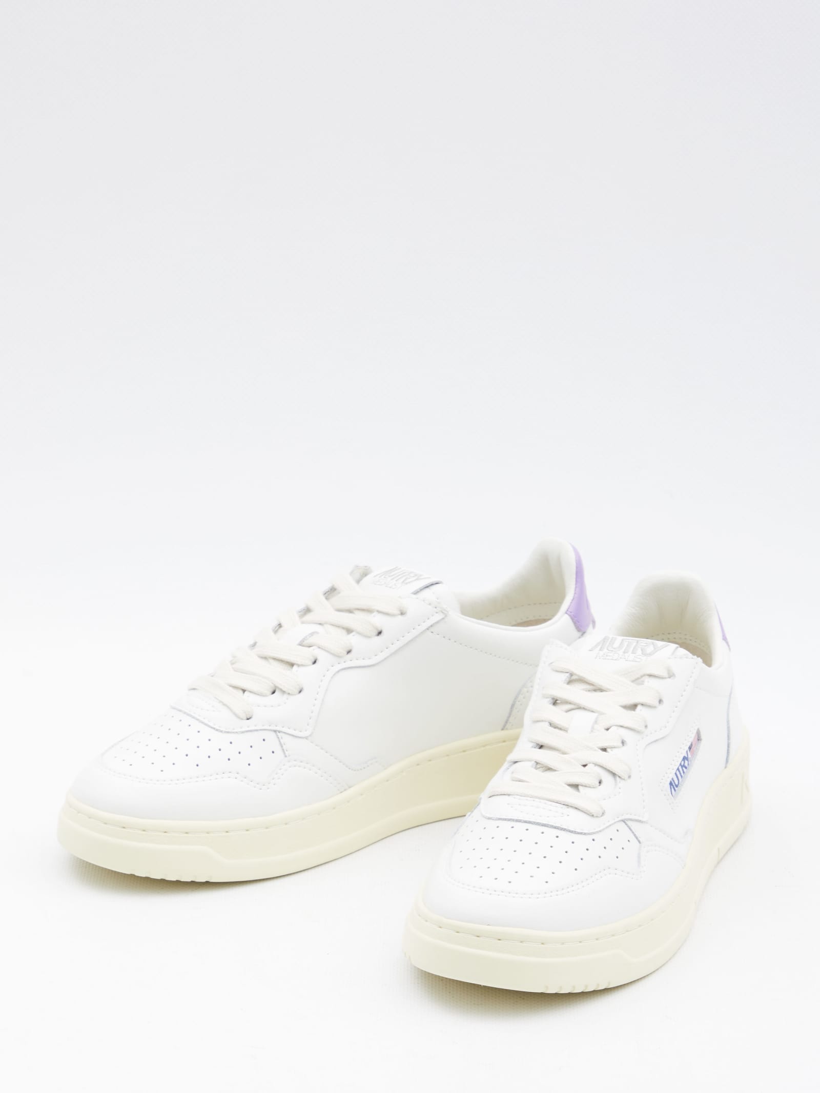 Shop Autry Medalist Sneakers In Wht/engl/lav