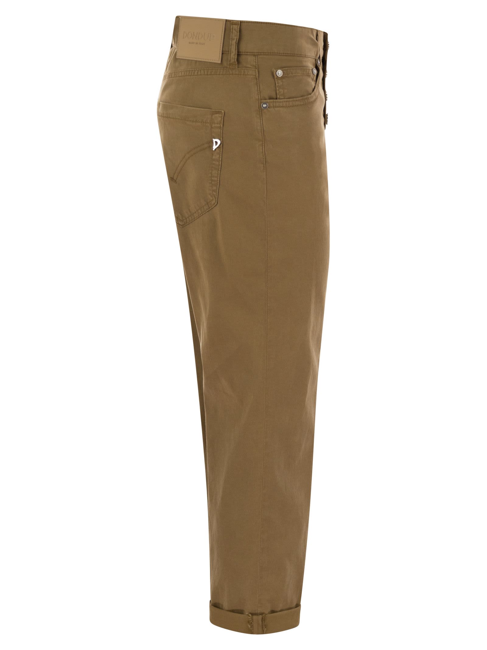 Dondup Koons Loose Fitting Jeans In Lyocell And Stretch Cotton In Hazelnut