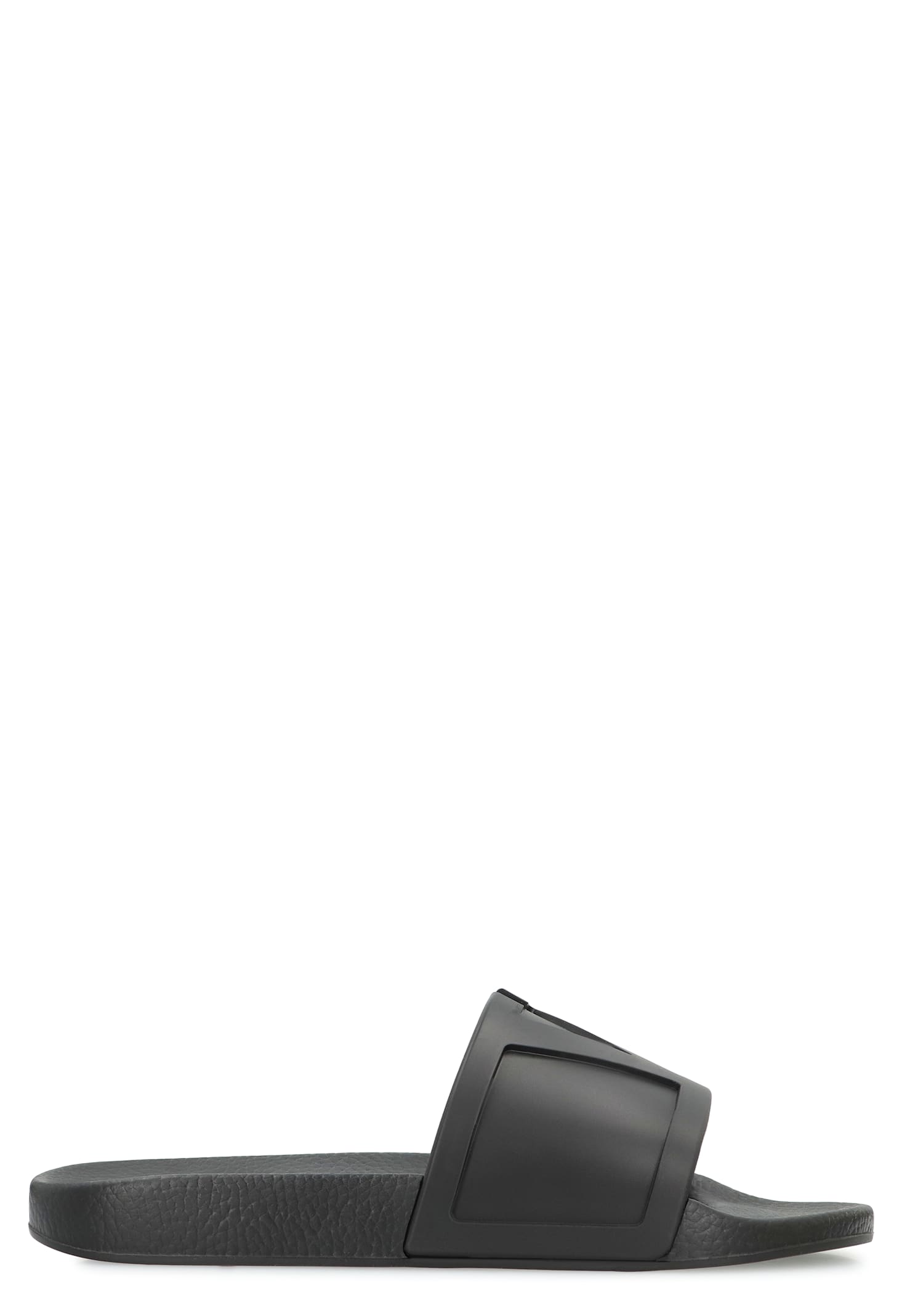 Valentino Coolside Rubber Slides In Black