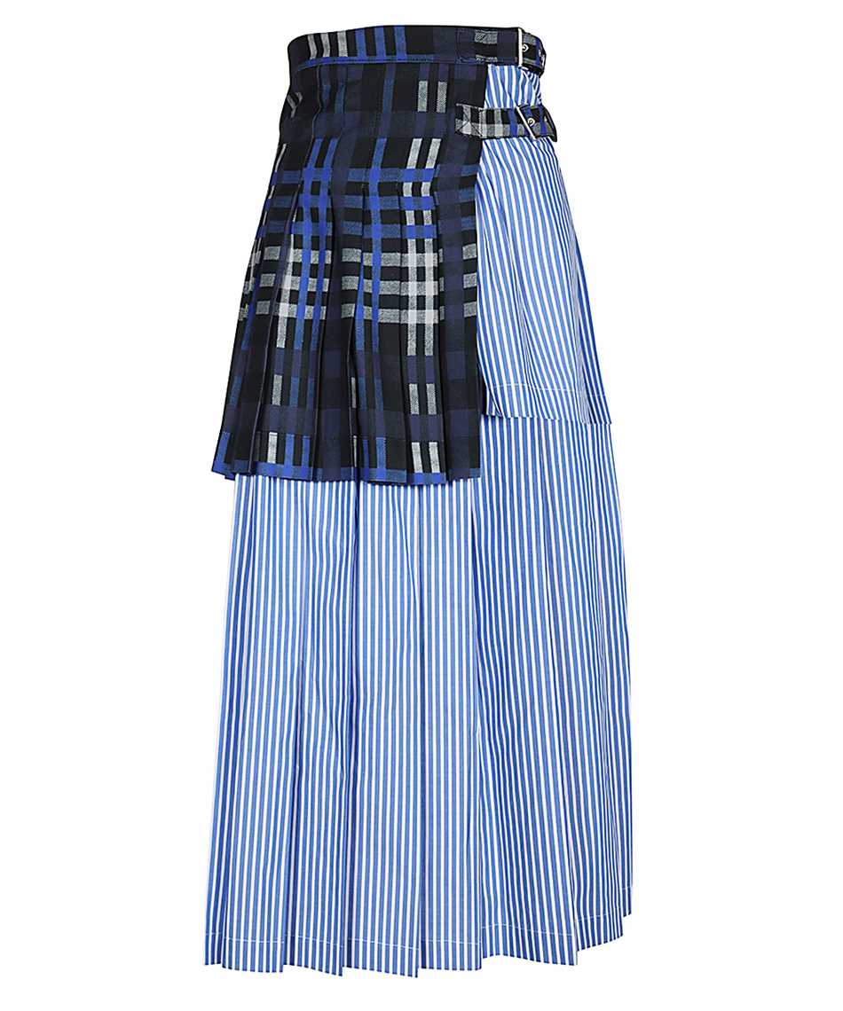 Msgm High-waist Mix-printed Layered Midi Skirt In Blue
