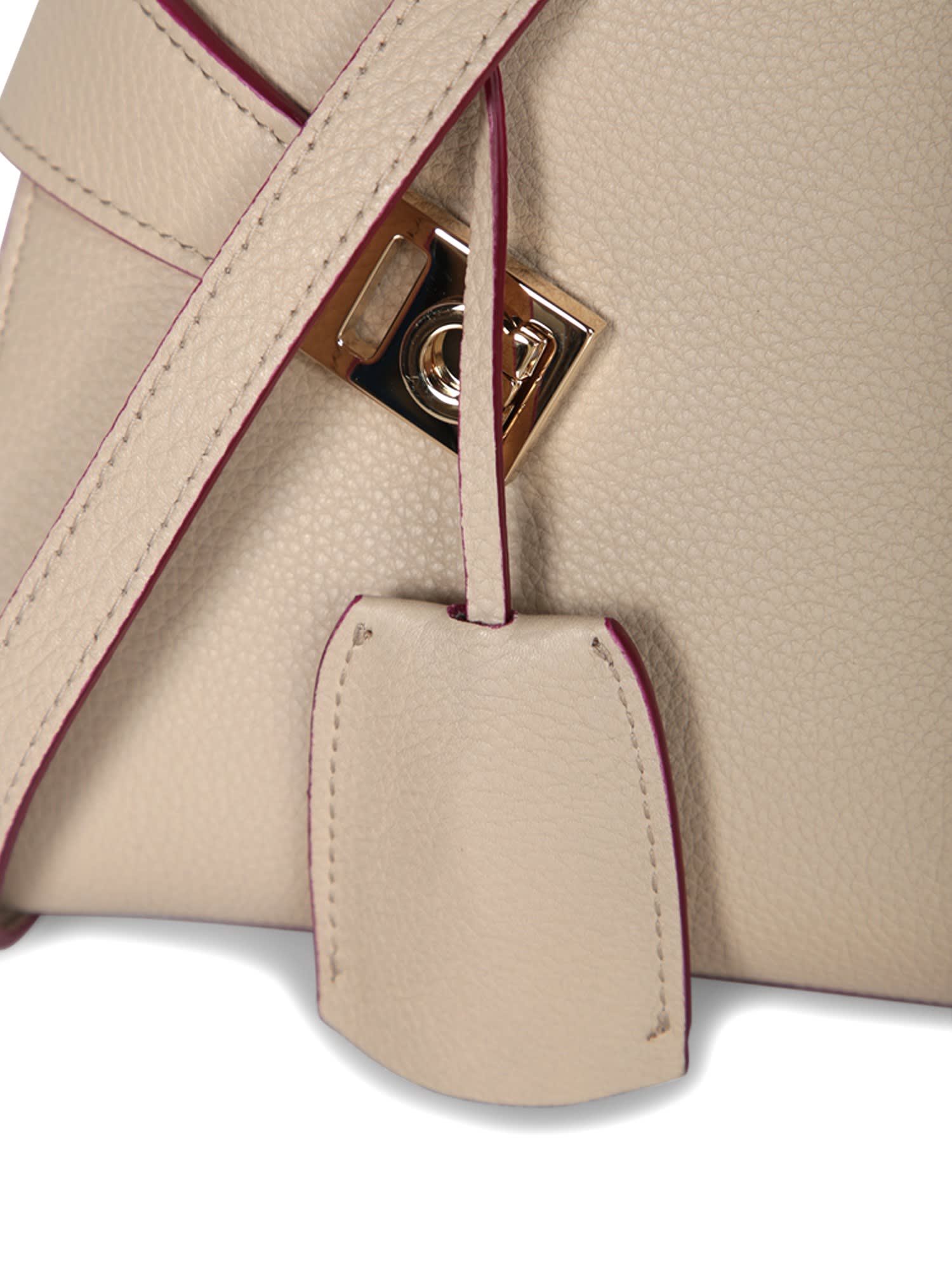 Ferragamo Hug Mini Stone Bag Beige In Beige