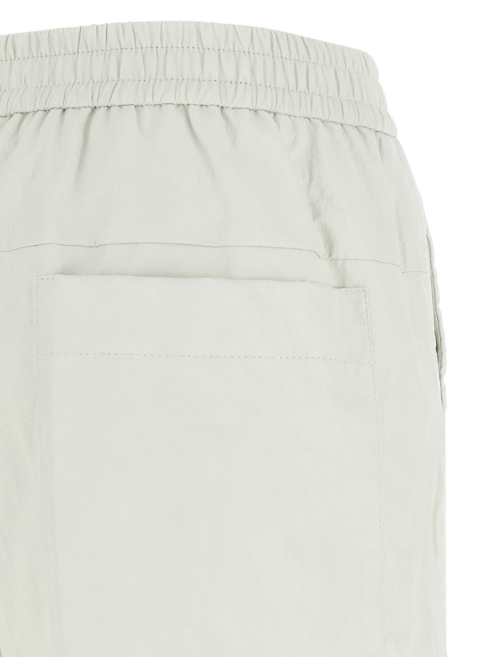 Nude Leather-effect Bermuda Shorts In White