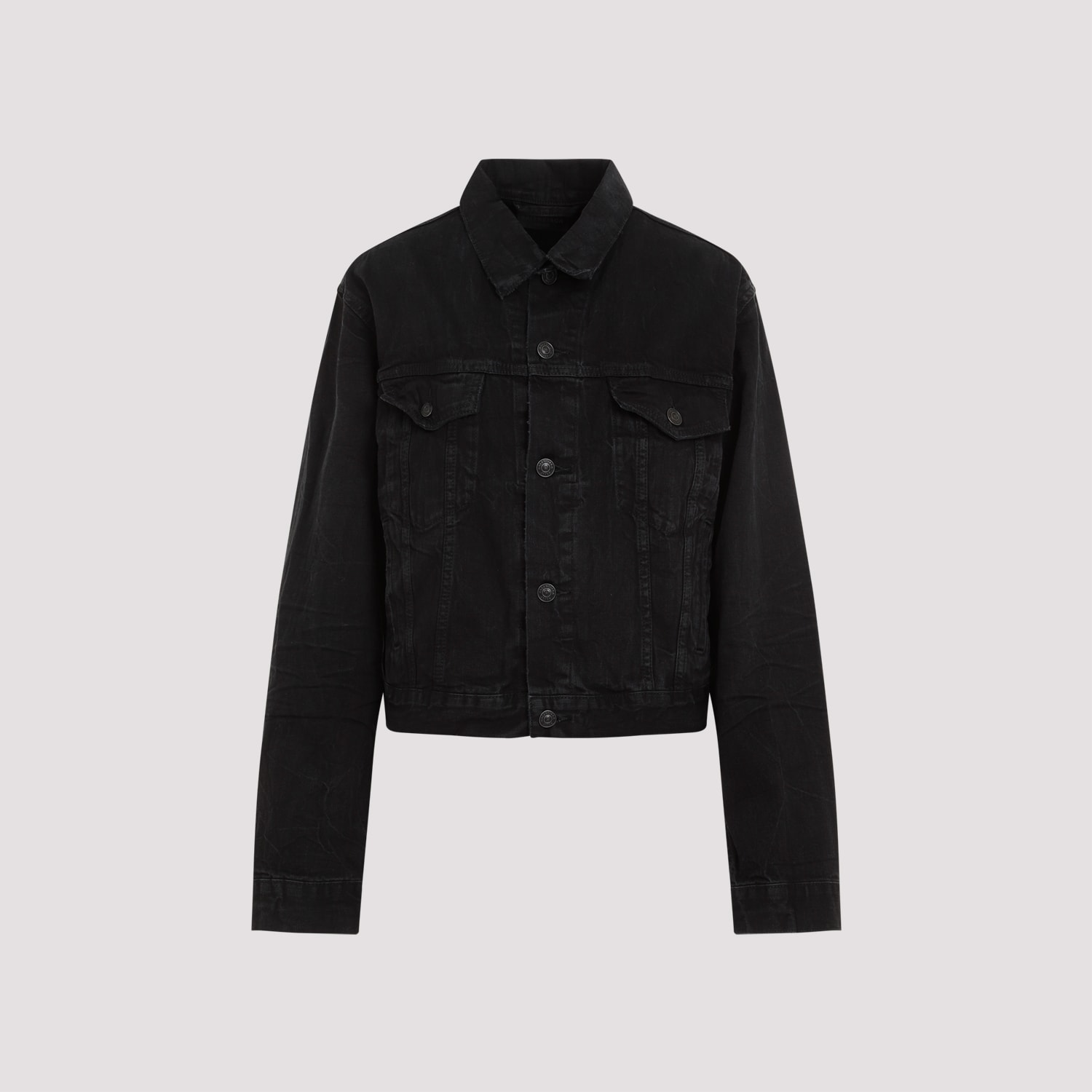 Shop Balenciaga Small Fit Jacket In Lightweight Black