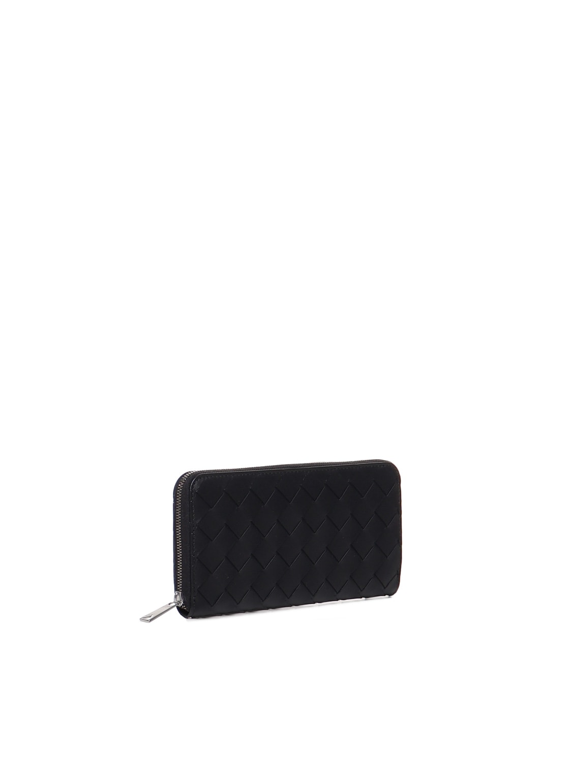 Shop Bottega Veneta Intrecciato Zipped Wallet In Black