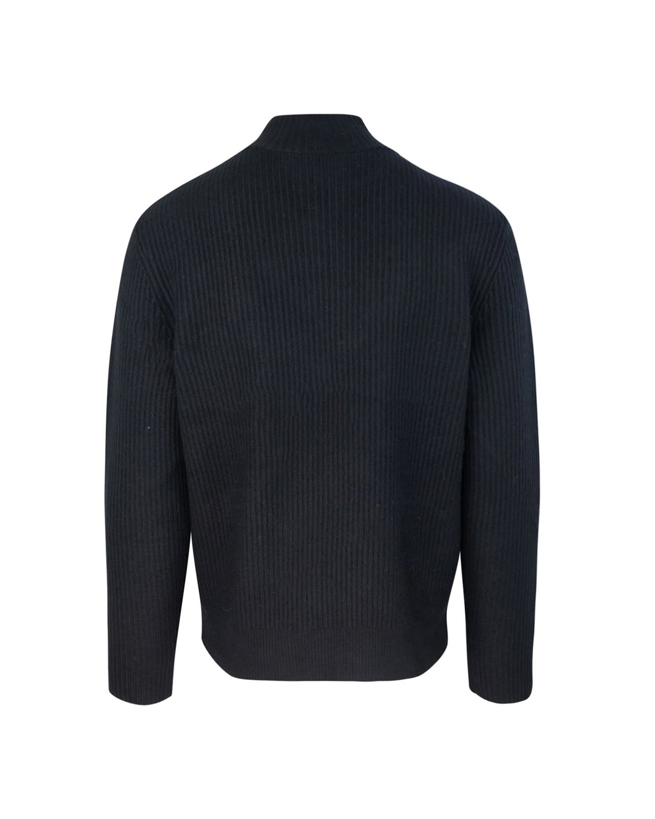 Shop Apc High Neck Ribbed Knit Jumper In Black