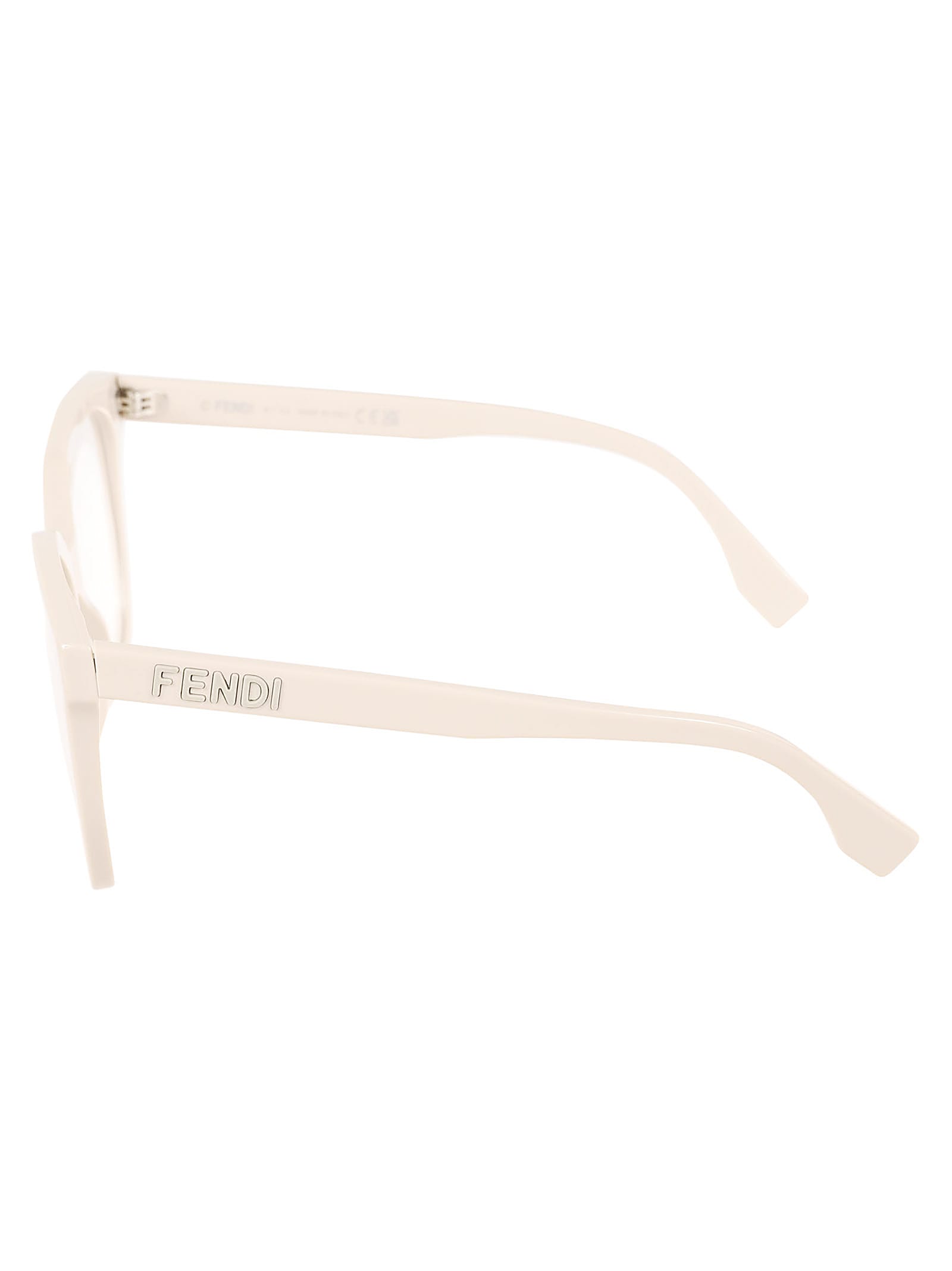 Fendi Logo Embossed Classic Glasses In Neutral