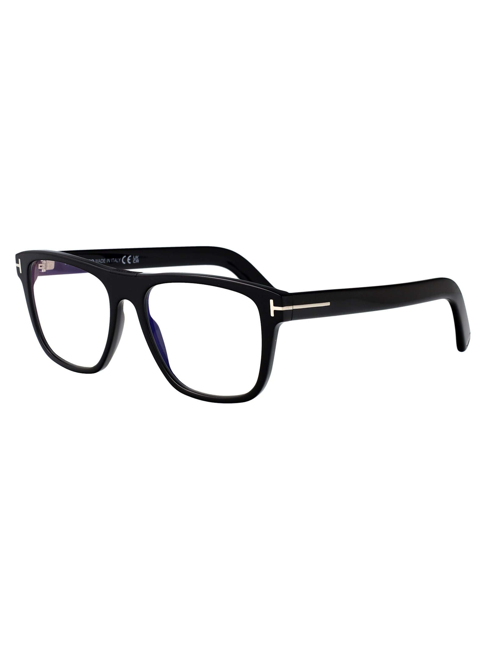 Tom Ford Womens Black Tr001853 Round-frame Acetate Optical Glasses In 001 Nero Lucido