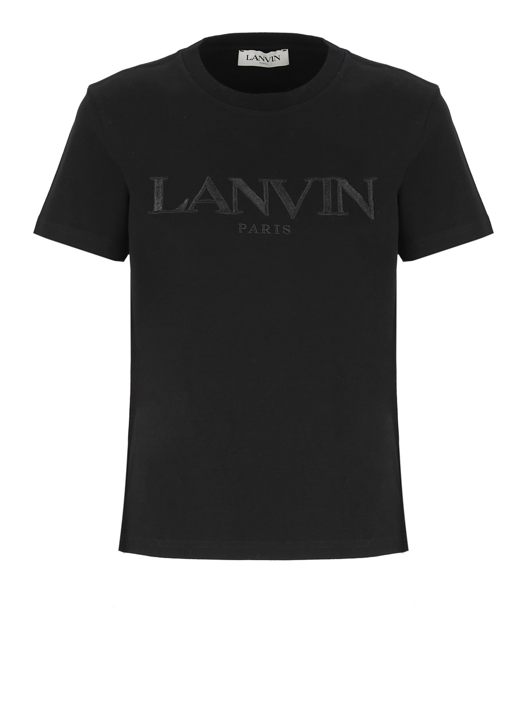 Shop Lanvin Cotton Logoed T-shirt In Black