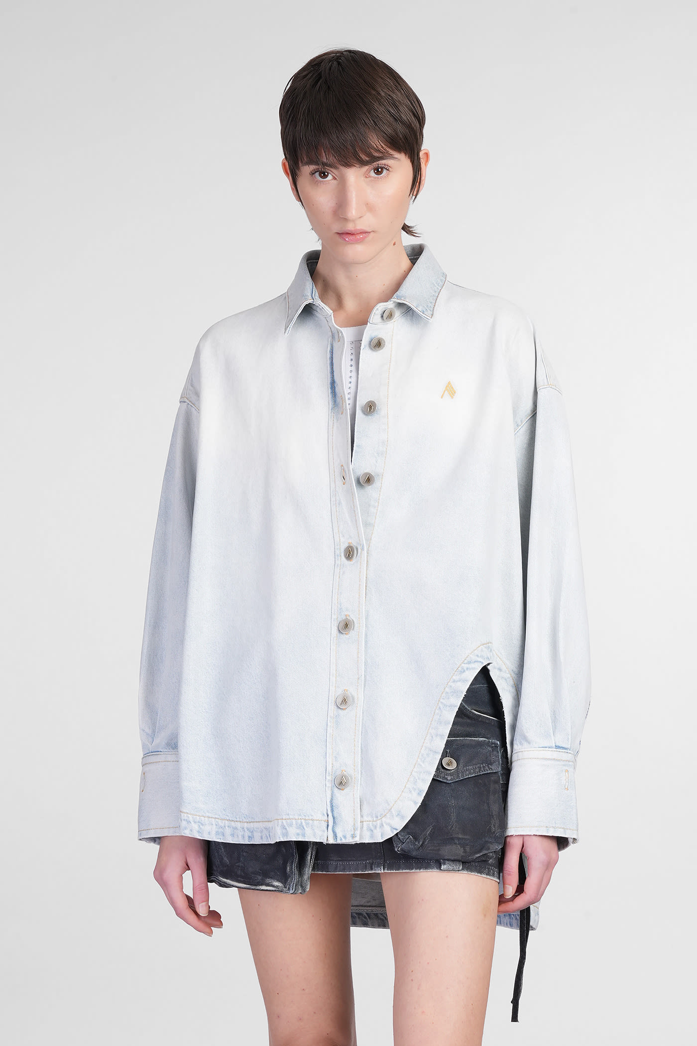 Denim Jackets In Cyan Cotton