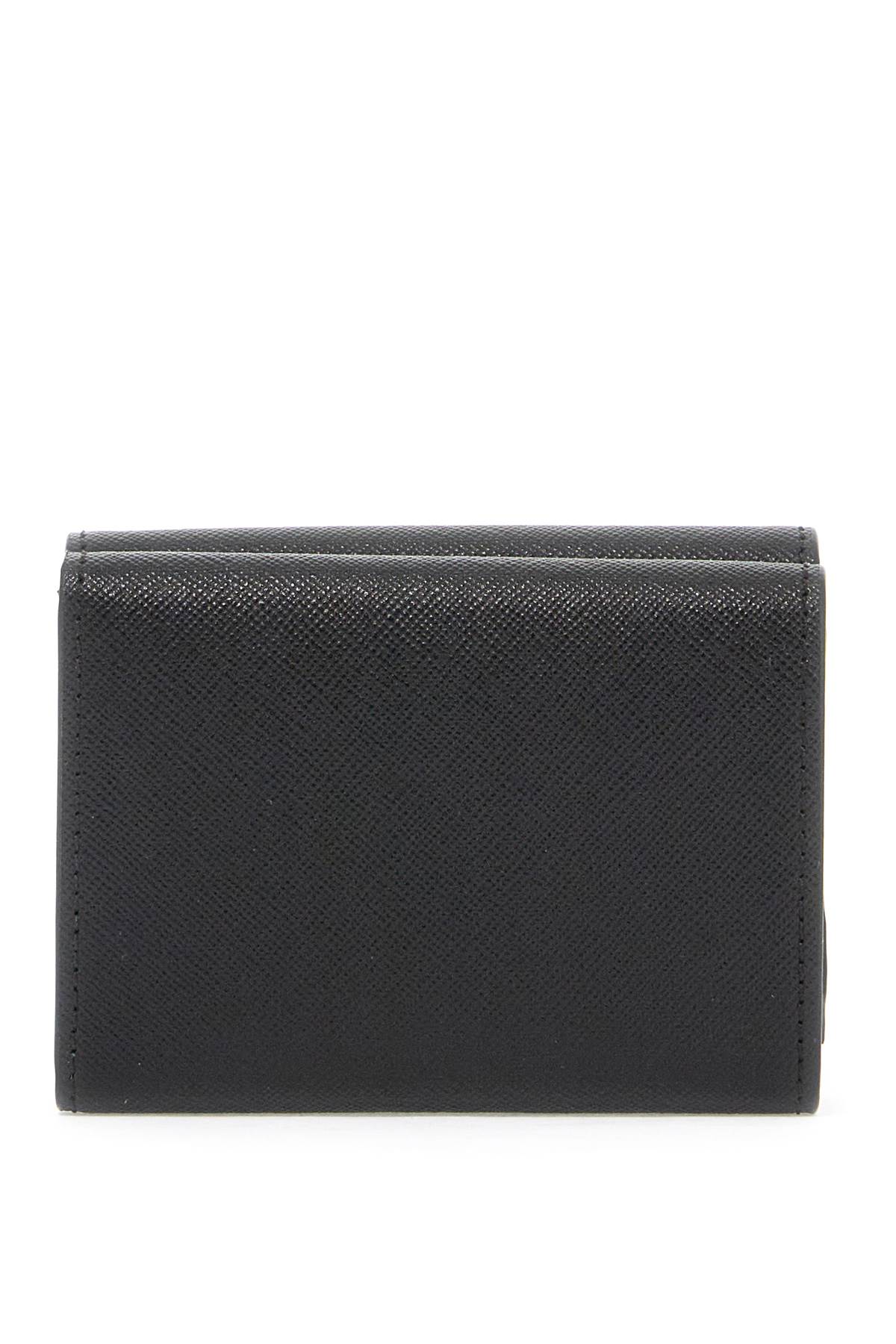 Shop Marni Saffiano Leather Tri-fold Wallet In Black (black)