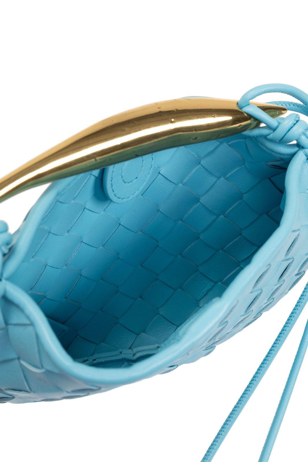 Shop Bottega Veneta Sardine Mini Shoulder Bag In Dip/mbrass
