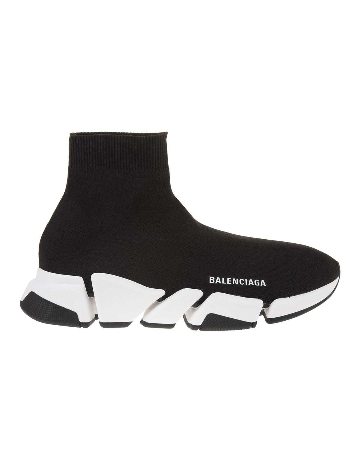 Balenciaga Woman Black And White Speed 2.0 Sneakers