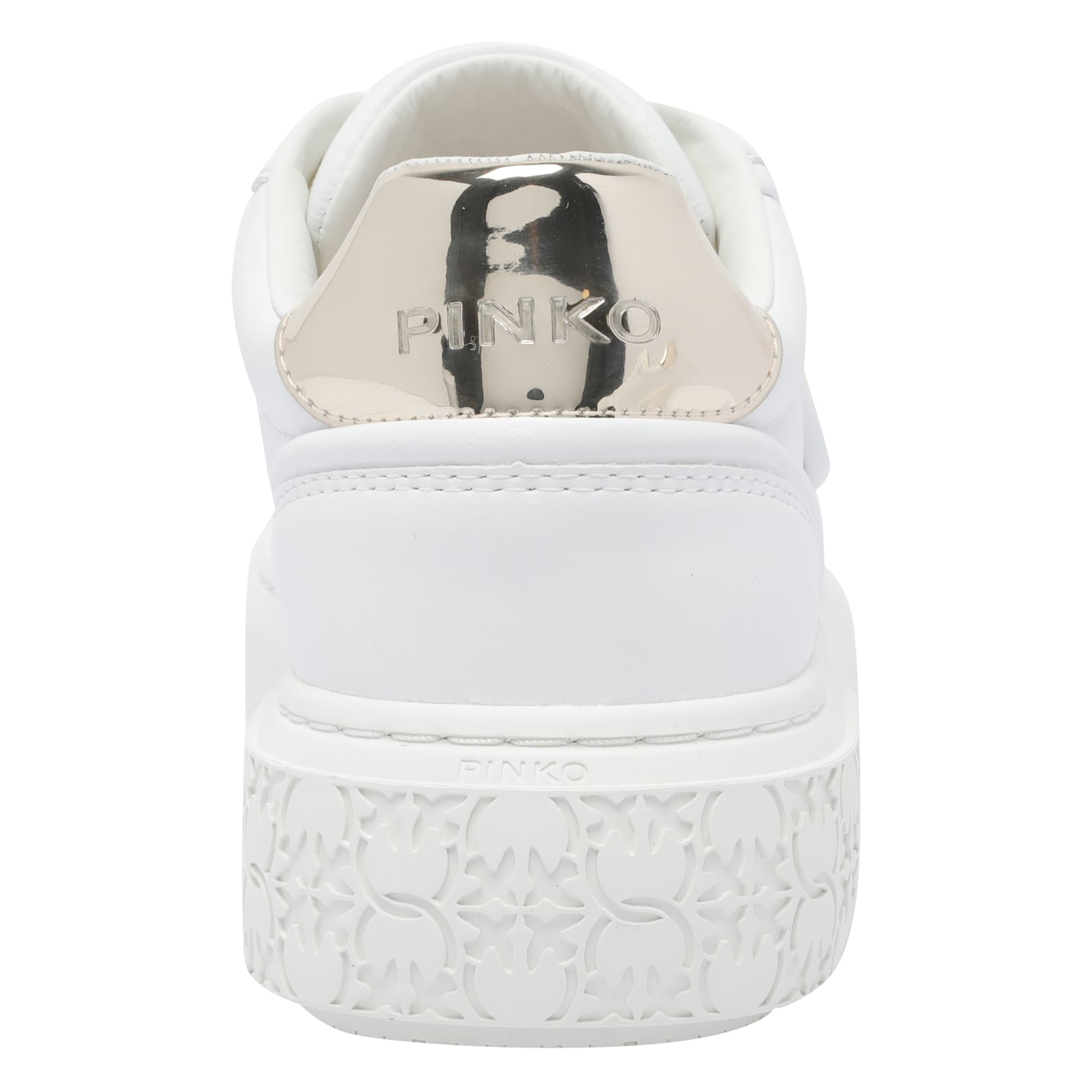 Pinko Metallic-detail Bird-embellishment Sneakers In White