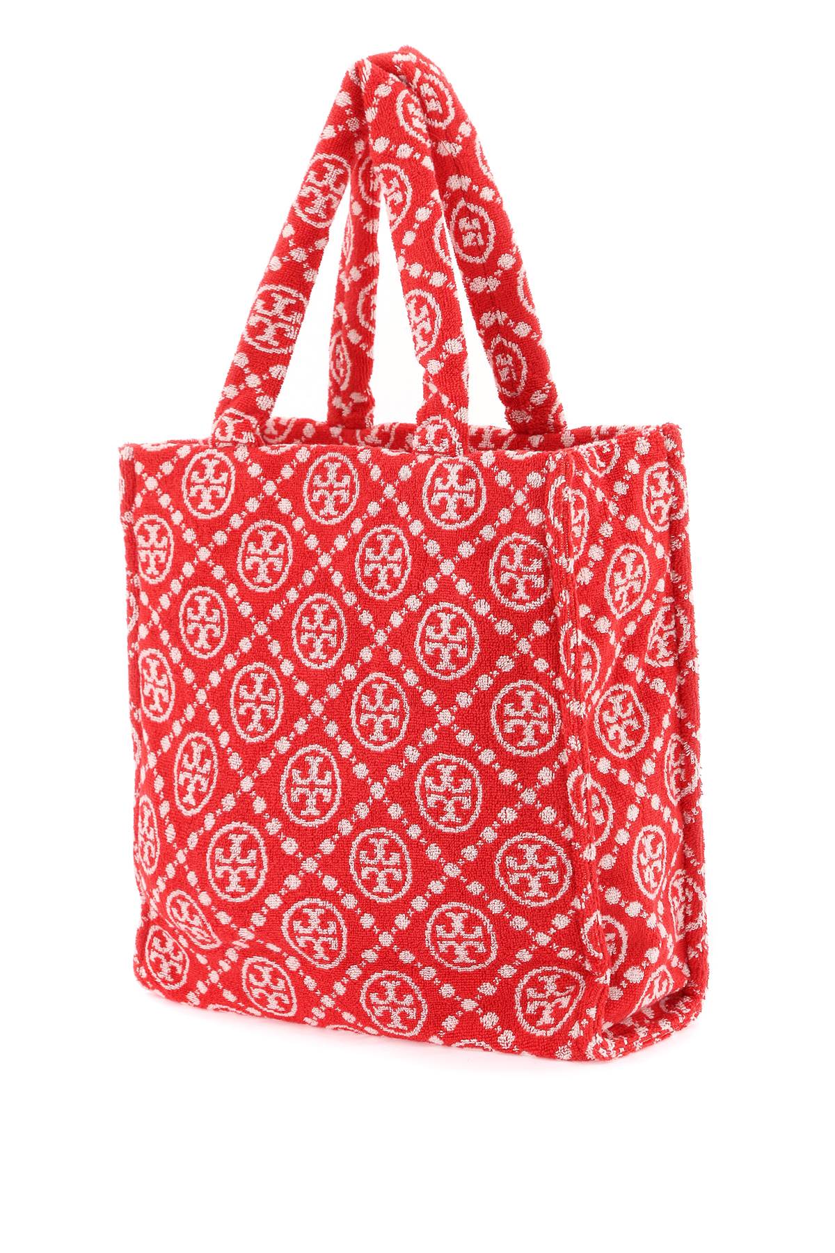 Shop Tory Burch T Monogram Terry Tote Bag In Strawberry (red)