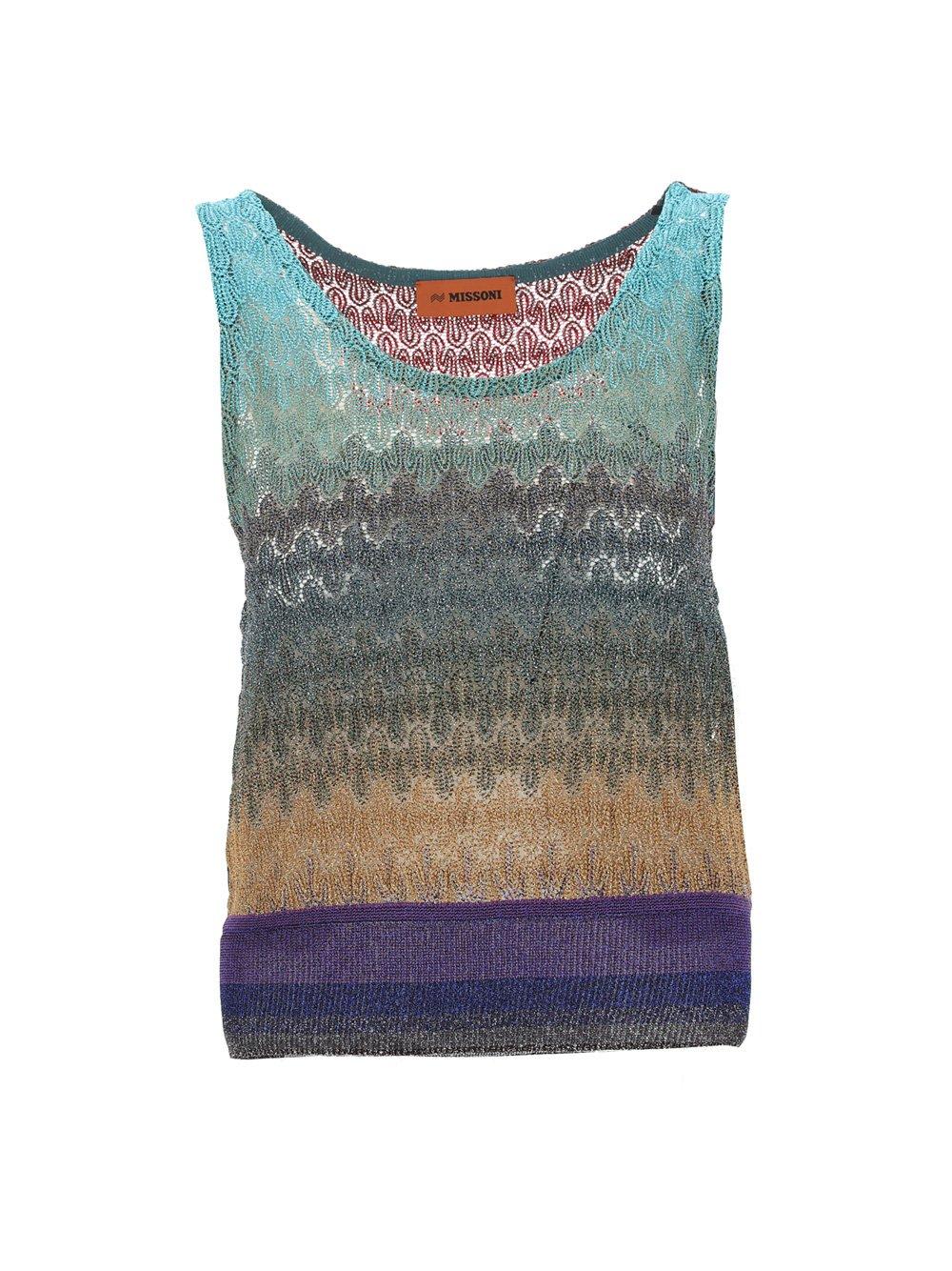 Missoni Woven Crewneck Sleeveless Knitted Top