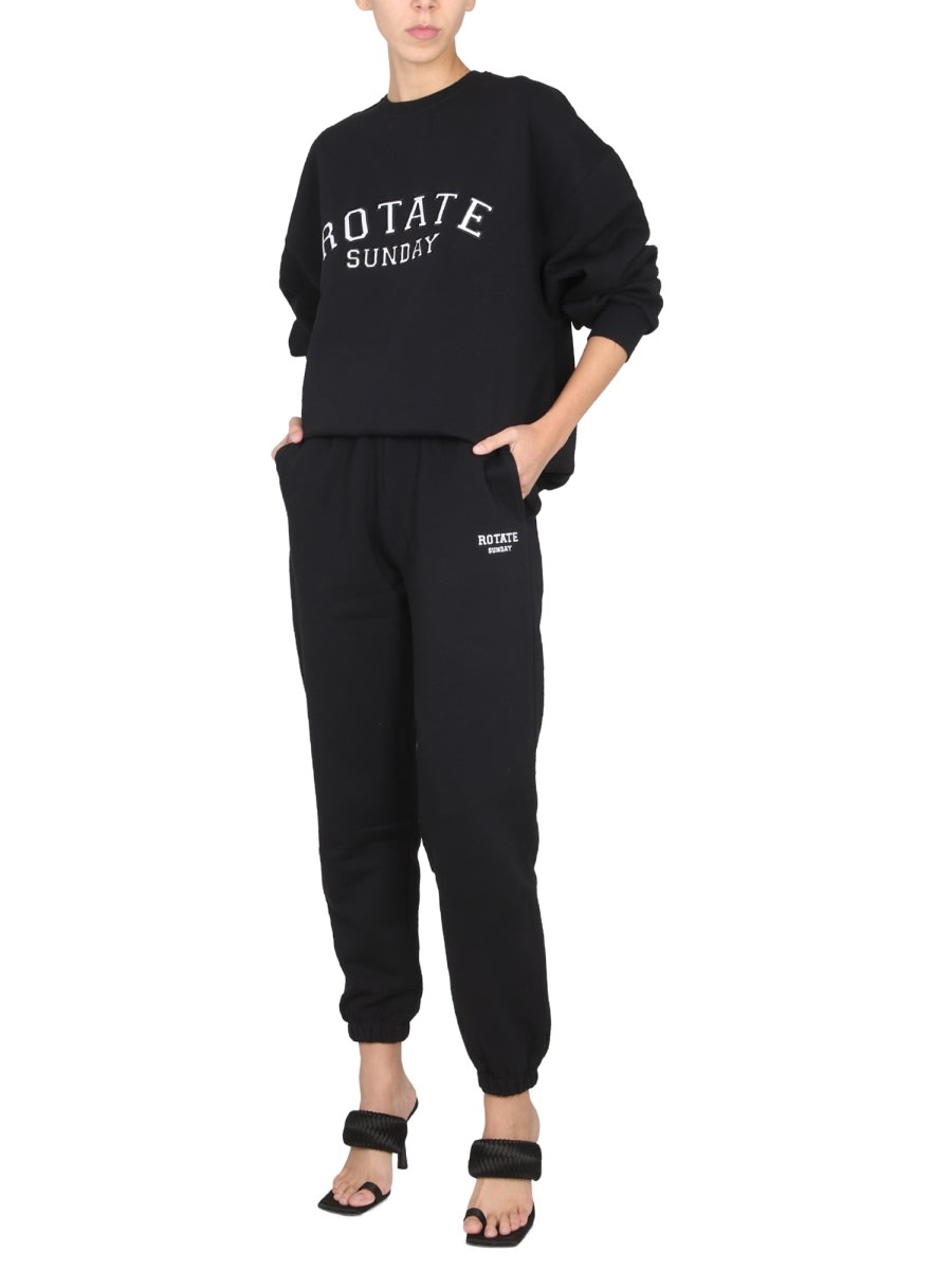 Rotate Birger Christensen Mimi Organic Cotton Sweatpants In Black