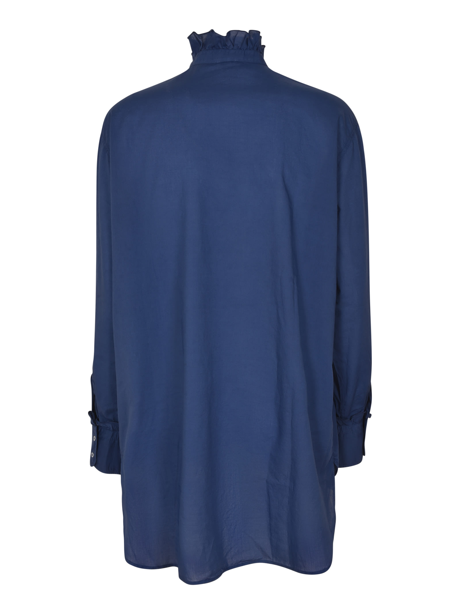 Shop Massimo Alba Ruffled Shirt In Blue