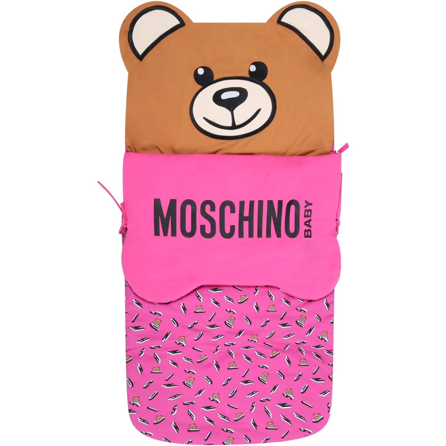 Moschino Fuchsia Sleeping Bag For Baby Girl With Teddy Bears