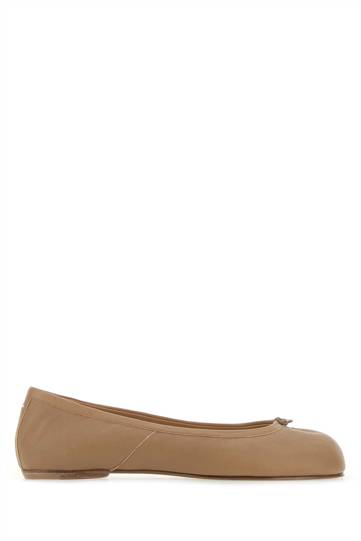 Shop Maison Margiela Biscuit Leather Tabi Ballerinas In Nude